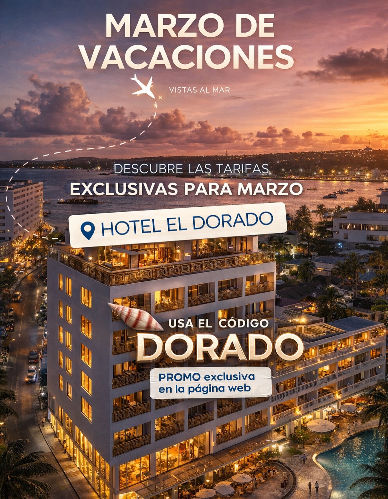 Marzo es el momento perfecto para escaparte a San Andrés ✨🌴
Descubre el encanto del Caribe y disfruta unos días inolvidables frente al mar. En Hotel El Dorado te esperan vistas increíbles, confort y la mejor ubicación para vivir la isla al máximo.
💥 Tarifas exclusivas durante marzo
🏝️ Promo disponible solo en nuestra página web
🏷️ Usa el código: DORADO y accede a este beneficio especial.
Reserve conosco através deste número: 📞317 4011354
.
.
#SanAndresIslas #DoradoSai #Hotel #Férias