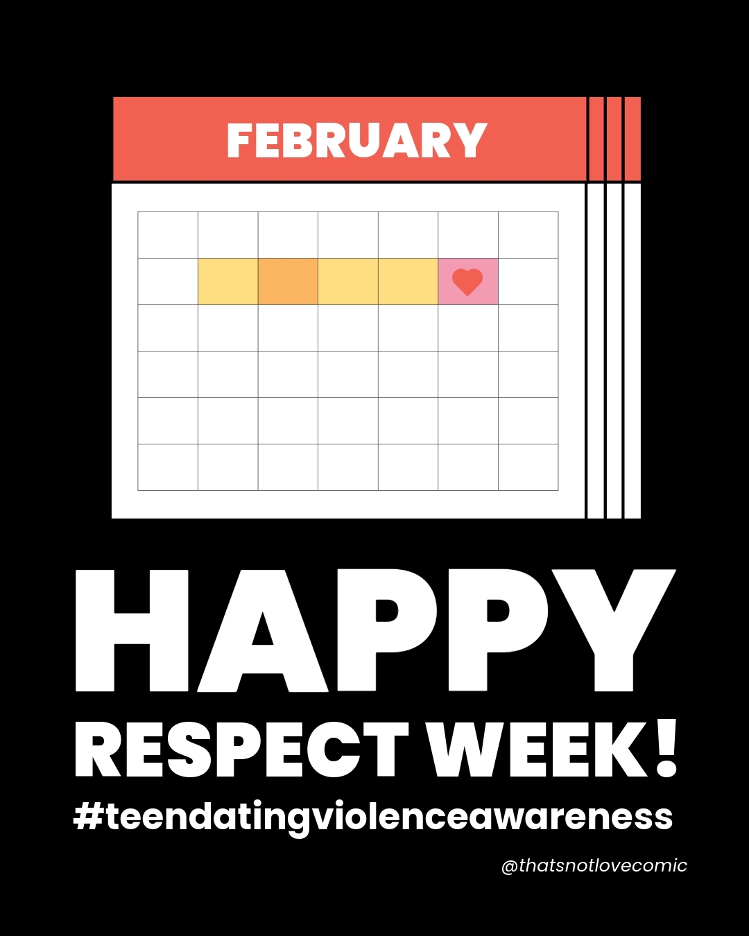 Respect is the cornerstone of every healthy relationship. 🧡 This Teen Dating Violence Awareness Month, join us for Respect Week as we unite to champion love, respect, and safety in all relationships.
Explore the daily lineup, each designed to inspire mutual respect, self-love, and community connection. ✨
📅 FEBRUARY 10th (RESPECT YOUR VIBE) 🎶
Share a song that uplifts you and reminds you of healthy relationships, self-love, and respect. 🎧
📅 FEBRUARY 11th (WEAR ORANGE DAY) 🧡
Show your support for Teen Dating Violence Awareness Month by sharing a photo of yourself wearing orange! 📸
📅 FEBRUARY 12th (RESPECT YOURSELF) 💆♀️
Take action by prioritizing your well-being—practice self-care, set healthy boundaries, and treat yourself with the kindness you deserve. 🌿
📅 FEBRUARY 13th (RESPECT YOUR HEALTH)
Take a moment to focus on your well-being in a way that feels right for you—whether it’s moving your body, eating something nourishing, or taking time for mental rest. 🧘
📅 FEBRUARY 14th (CELEBRATE HEALTHY LOVE)
Take a moment to appreciate and honor relationships that are built on trust, respect, and kindness. Show love by supporting each other, setting healthy boundaries, and growing together. 🌹
You are worthy of respect, kindness, and a love that lifts you up. If you or anyone you know is experiencing abuse, reach out for help. There are resources available (link in bio).
#TDVAM #teendatingviolenceawarenessmonth #loveisrespect #respectweek #relationships #love #abuse #datingviolence #domesticviolence #coercivecontrol #narcissism #narcissisticabuse #wearorangeday #respectyourvibe #respectyourself #respectyourhealth #celebratehealthylove #relationships #lovebombing #coercion #gaslighting #abuse #abuseresources