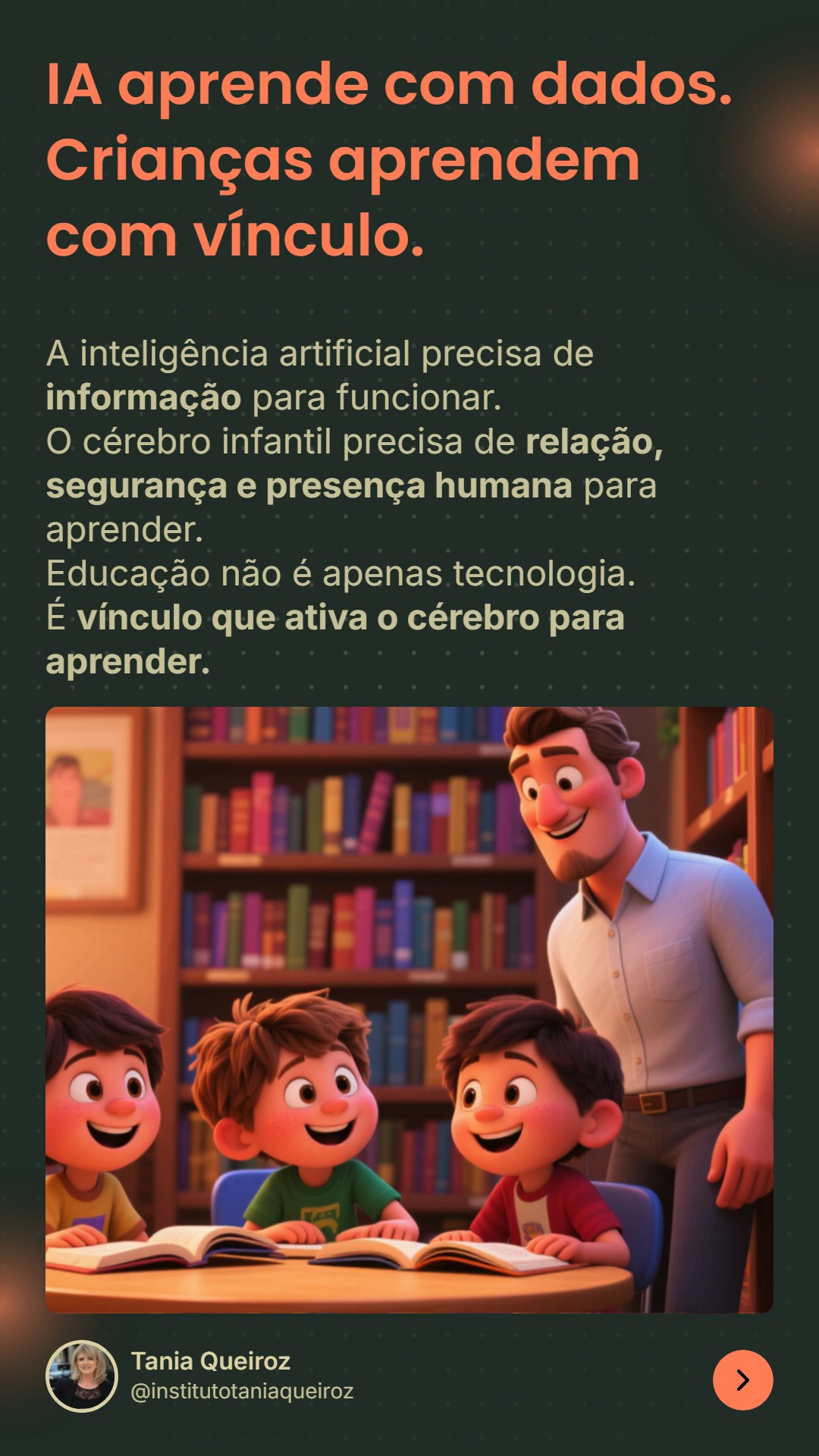 A educação vive um momento histórico.
Nunca tivemos tanta tecnologia — e, ao mesmo tempo, tantos desafios emocionais dentro das escolas.
A neurociência mostra algo essencial:
o cérebro aprende melhor quando se sente seguro, curioso e conectado.
Por isso, o futuro da educação não será apenas tecnológico.
Será profundamente humano.
#neuroeducacao #neurociêncianaeducação #educacaodofuturo #inteligenciaartificial #gestaoescolar #aprendizagem #inovacaonaeducacao #cérebroqueaprende #educaçãocomsentido #neuroaprendizagem
#institutotaniaqueiroz
