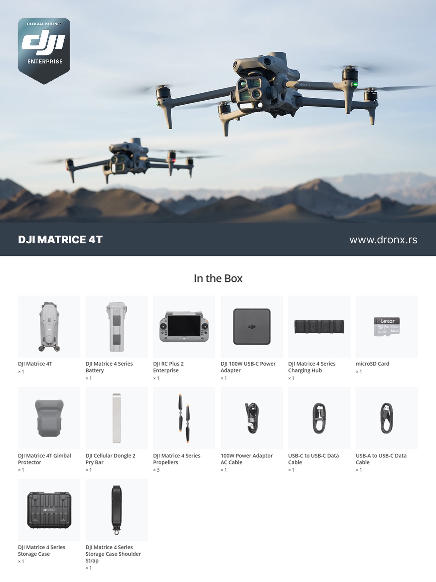DJI Matrice 4T je napredni termalni dron za profesionalne operacije.
DJI Matrice 4T predstavlja novu generaciju DJI Enterprise dronova dizajniranih za inspekcije, bezbednost, potragu i spasavanje, kao i industrijske operacije.
Sa integrisanom termalnom kamerom, AI funkcijama i naprednim senzorima, DJI Matrice 4T omogućava precizno prikupljanje podataka u svim uslovima.
✔ Termalna kamera visoke rezolucije
✔ Inteligentne AI funkcije
✔ Stabilan let i dug domet
✔ Idealan za inspekciju infrastrukture, energetiku, bezbednost i SAR operacije
Dostupan kod DJI Enterprise partnera - DronX
🌍 Isporuka širom Evrope
📩 Kontakt: info@dronx.rs
🌐 www.dronx.rs
#DJIMatrice4T #DJIEnterprise #DJIDrone #ThermalDrone #IndustrialDrone