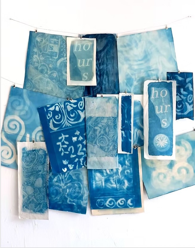 Come and join us for this beautiful all day workshop - Memory and Cyanotypes with @elainetnguyen 💙
In this class we will review the history and chemistry of cyanotypes on various fabrics - working on large scale sheets of fabric.
this workshop balances technical skills with creative exploration.
MaRCH 21st 11:00-4:00