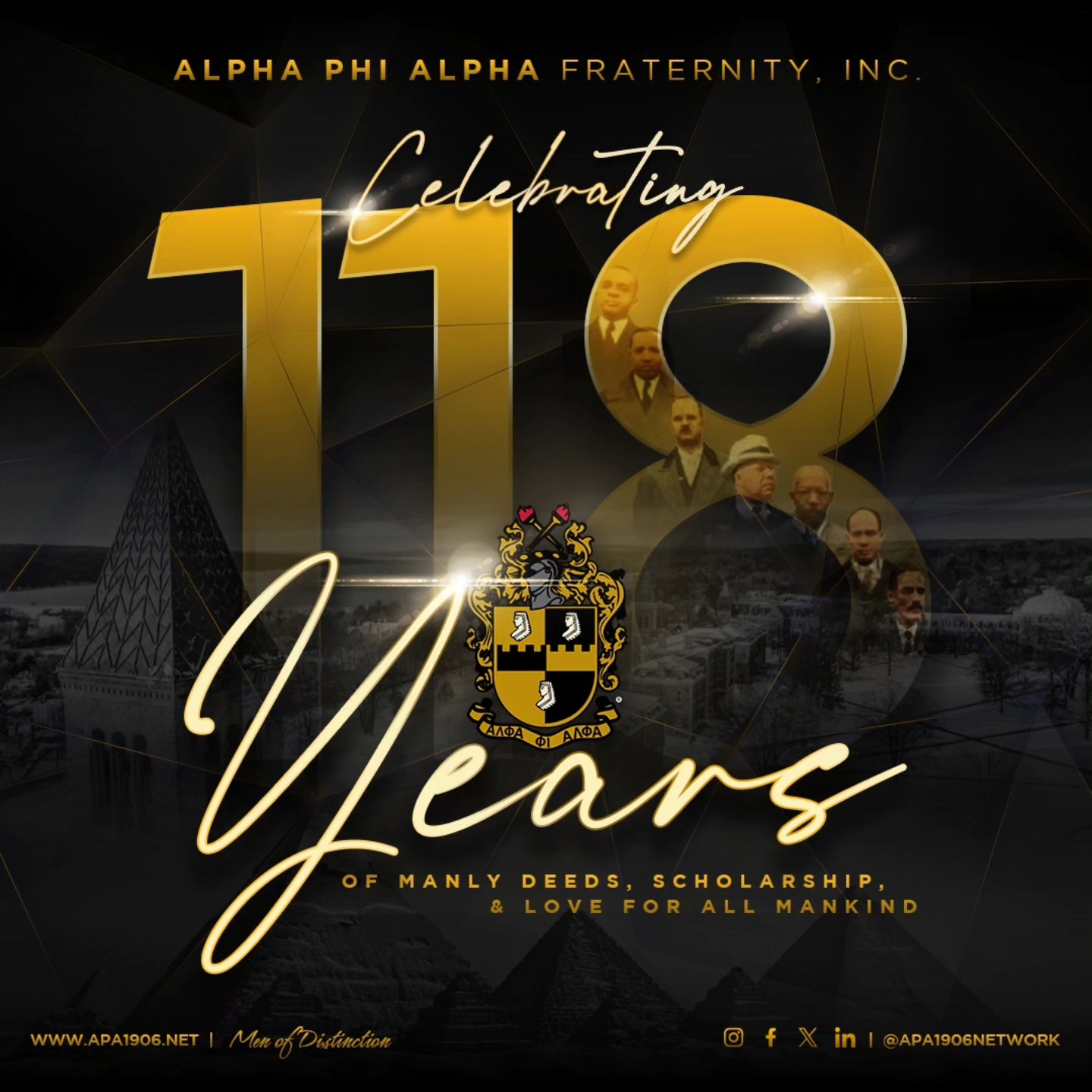 Happy Founders' Day to the Brothers of Alpha Phi Alpha Fraternity, Inc. For the past 118 years, this Fraternity has been leading the charge of advocacy for our communities. We look forward to continuing those efforts. As we celebrate our past accomplishments and the work we have done, we remain ever committed to meeting any new challenges of the present and future. Congratulations again, Brothers! Enjoy your Founders' Week!
#epsilonlambda1919 #STLAlphas #AlphaPhiAlpha #MOAlphas ##MenOfDistinction #apa1906network