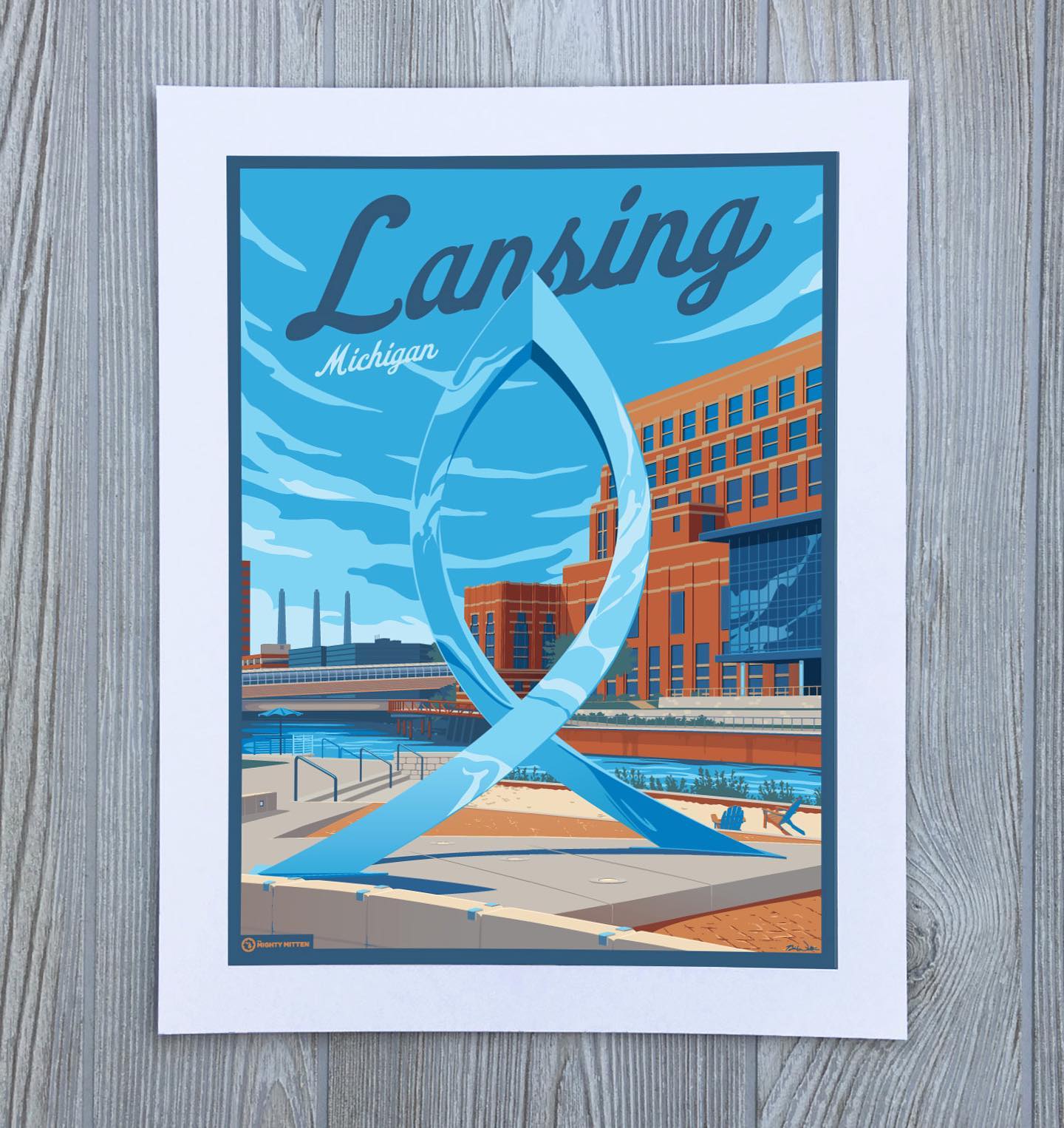 Another new print from earlier this year! I’ve had a lot of folks request something from Lansing (“But not the capital!”) and I thought that Rotary Park along the riverwalk might be a fun place to start, featuring the “Inspiration” sculpture in front of the Grand River, and Wynken, Blynken, and Nod poking up in the background.
Now available in my online shop in 5 ready-to-frame sizes :-) And stay tuned because this won’t be the last Lansing print!
.
.
.
#puremichigan #lansingmichigan #lansing #themightymitten #vintagetravelposter #michigantravel #midwestliving #midwestlivingmag #michigrammers #michigan #greatlakes #nationalparkposters #greatlakeslocals #greatlakesstate #greatlakesloving #grandriver