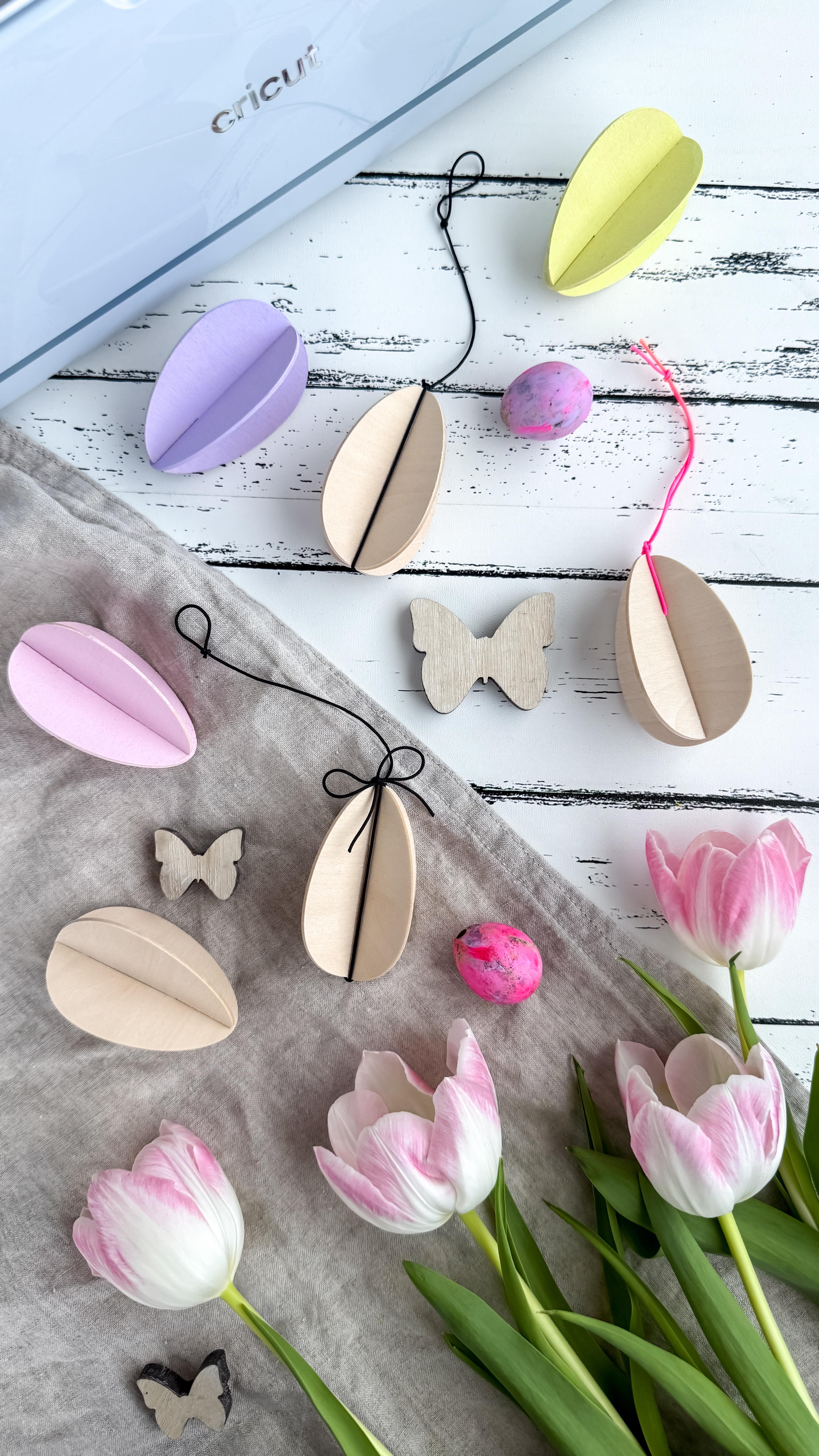 Oster-DIY aus Lindenholz 🐣
Werbung | Es vergeht bei mir ehrlich gesagt kaum eine Jahreszeit, ohne dass ich ein Projekt mit dem Lindenholz von Cricut umsetze ☺️ Ich liebe einfach diesen minimalistischen Holzlook!
Für diese filigranen Osteranhänger braucht ihr nur ein paar Dinge:
• Lindenholz (Basswood) von @cricut_de
• Knife Blade (Klinge zum Schneiden)
• eine Cricut Schneidemaschine (ich habe hier den Cricut Maker 3 verwendet)
Damit das Holz beim Schneiden nicht verrutscht, lege ich es auf die StrongGrip Matte und fixiere es zusätzlich mit etwas Klebeband.
Das Knife Blade schneidet die Formen anschließend in mehreren Durchgängen. Dabei arbeitet sich die Klinge Schicht für Schicht durch das Lindenholz – so entstehen super saubere und präzise Schnittkanten.
Die Teile lassen sich danach ganz einfach herauslösen und müssen dann nur noch zusammengesteckt werden.
Das komplette Projekt habe ich euch im Design Space, der kostenlosen Software von Cricut, abgespeichert. Ihr findet mich dort unter studio.mARTinchen.
Ich liebe die Anhänger im schlichten Holzlook, aber natürlich könnt ihr sie auch noch weiter individualisieren – z.B. mit Farbe, Vinyl oder kleinen Schleifchen.
Wie würdet ihr sie gestalten? 🌷
#cricut #cricutyourideas #diy #ostern #basswood
