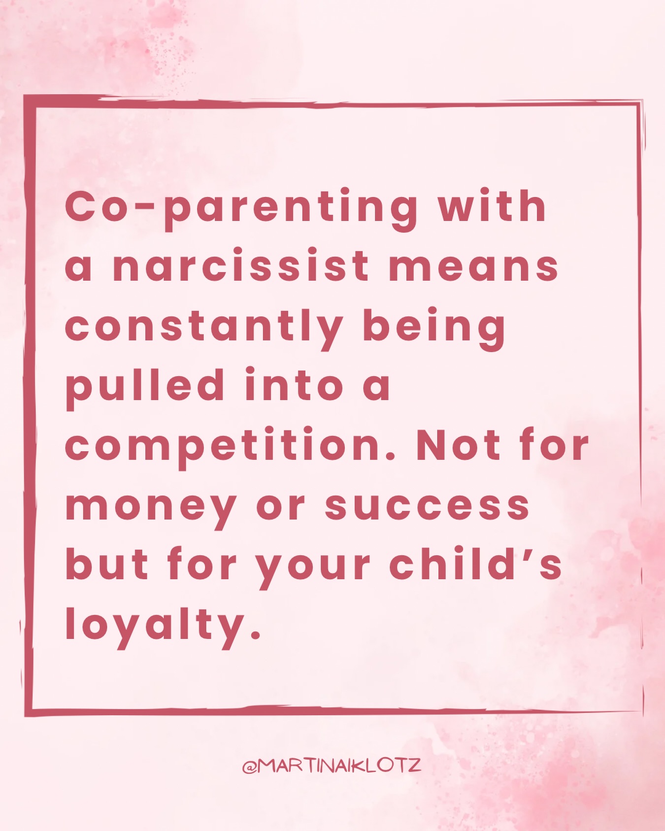 Co-parenting with a narcissist pulls you into a competition you never chose.
Not for money.
Not for status.
For your child’s loyalty.
The narcissist measures everything:
who the child prefers,
whose house is better,
who gives more.
If you’re not careful, you start trying to compete too.
That’s the trap.
Your child does not need a parent who wins the competition.
Your child needs a parent who stays stable.
‼️ Disclaimer: this is for educational purposes only. None of what I share is legal or therapeutic advice, and it does not represent personal matters.