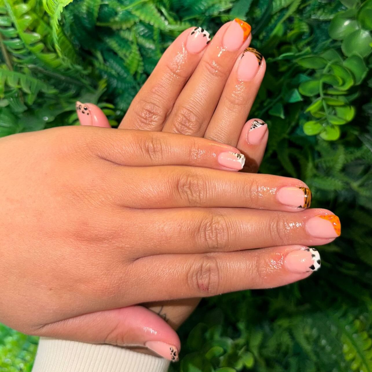 Unleashing the wild side with these French tip animal print nails by our Senior Beautician Jemma 🐾✨
This set is giving full safari vibes, with each nail featuring a different animal-inspired French tip:
🐄 Cow print for a playful, trendy touch
🦓 Zebra stripes bringing bold monochrome energy
🐆 Leopard print for that timeless fierce vibe
🐅 Tiger stripes adding strong jungle attitude
🧡 Cheetah-inspired tips in vibrant orange for a pop of wild colour
All finished with a soft nude base to keep the look chic while the tips do the roaring.
If you’re feeling a little wild with your nail choices, this set is the perfect way to show it. Which animal print would you choose? 🐾👀