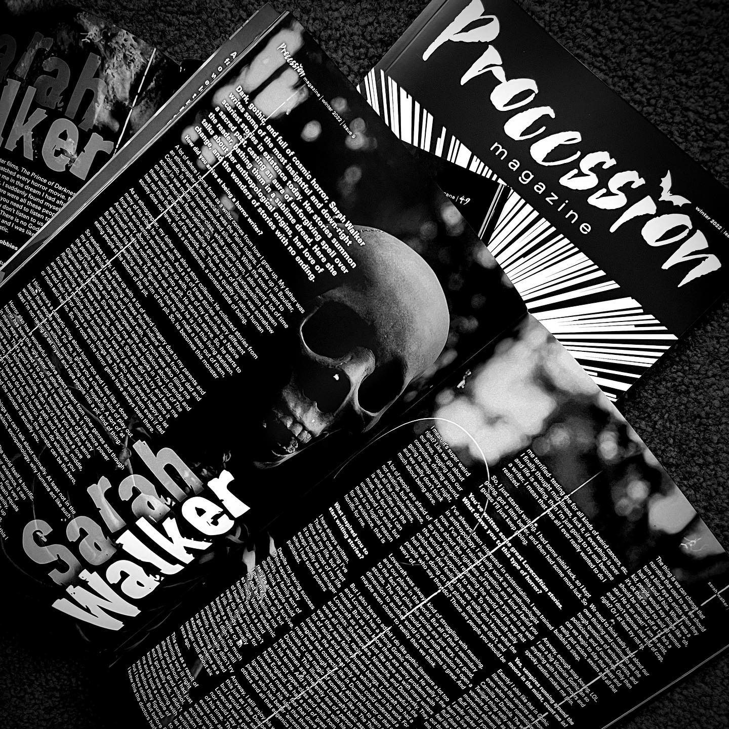 Sarah Walker, horror novelist from the Pacific Northwest is interviewed within Procession Magazine issue 9! 😉🦇🖤 Chris Canter, Founder/Managing Editor of our zine wrote, “Dark, gothic, and full of cosmic horror, Sarah Walker writes some of the most insightful and down-right scariest stories in existence today. Her stories summon a sacred past, casting an aura of unforgiving spell over the reader, bathing them in a sublime dread. Here she talks about her anthropological origins, her love of change, and the wonders of stories with no ending.” Please check out her most recent work at https://a.co/d/dsvbtAm. #horrorbooks #horrornovelist #horrorstories
.
#madeindc #capitolcreated #showlocallove #acreativedc #musicrecommendations #newmusic #musicmagazine #alternative #gothicrock #postpunk #darkwave #industrialmusic