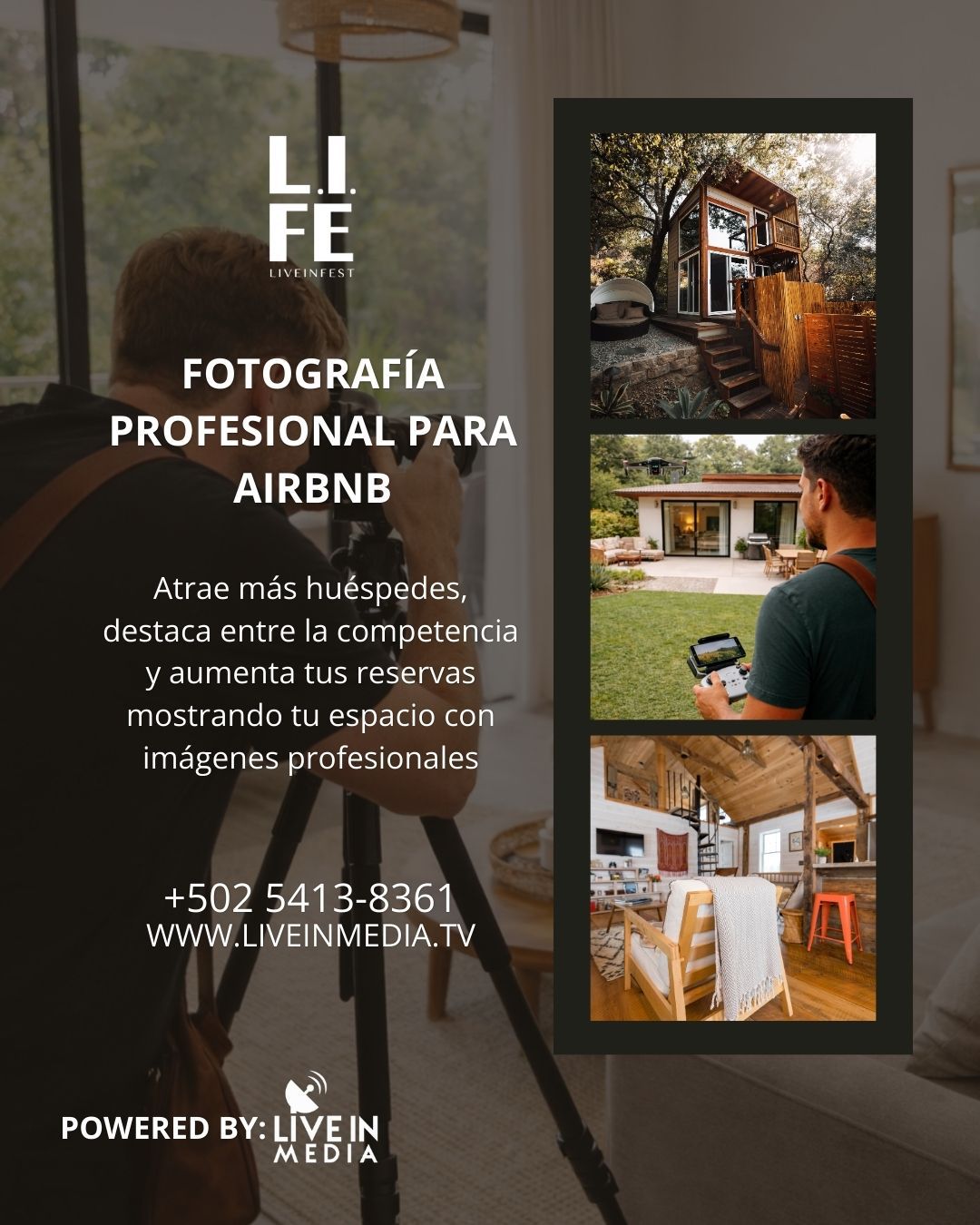 En plataformas como Airbnb, la primera impresión lo es todo. 📸 Las propiedades con fotografía profesional generan más confianza, más clics y mayores reservas. Muestra tu espacio de la mejor manera, destaca frente a la competencia y aumenta el valor percibido de tu propiedad con imágenes que realmente venden la experiencia de hospedarse en tu lugar. ✨🏡 #Airbnb #FotografíaProfesional #AumentaTusReservas #MarketingInmobiliario #LiveInMedia