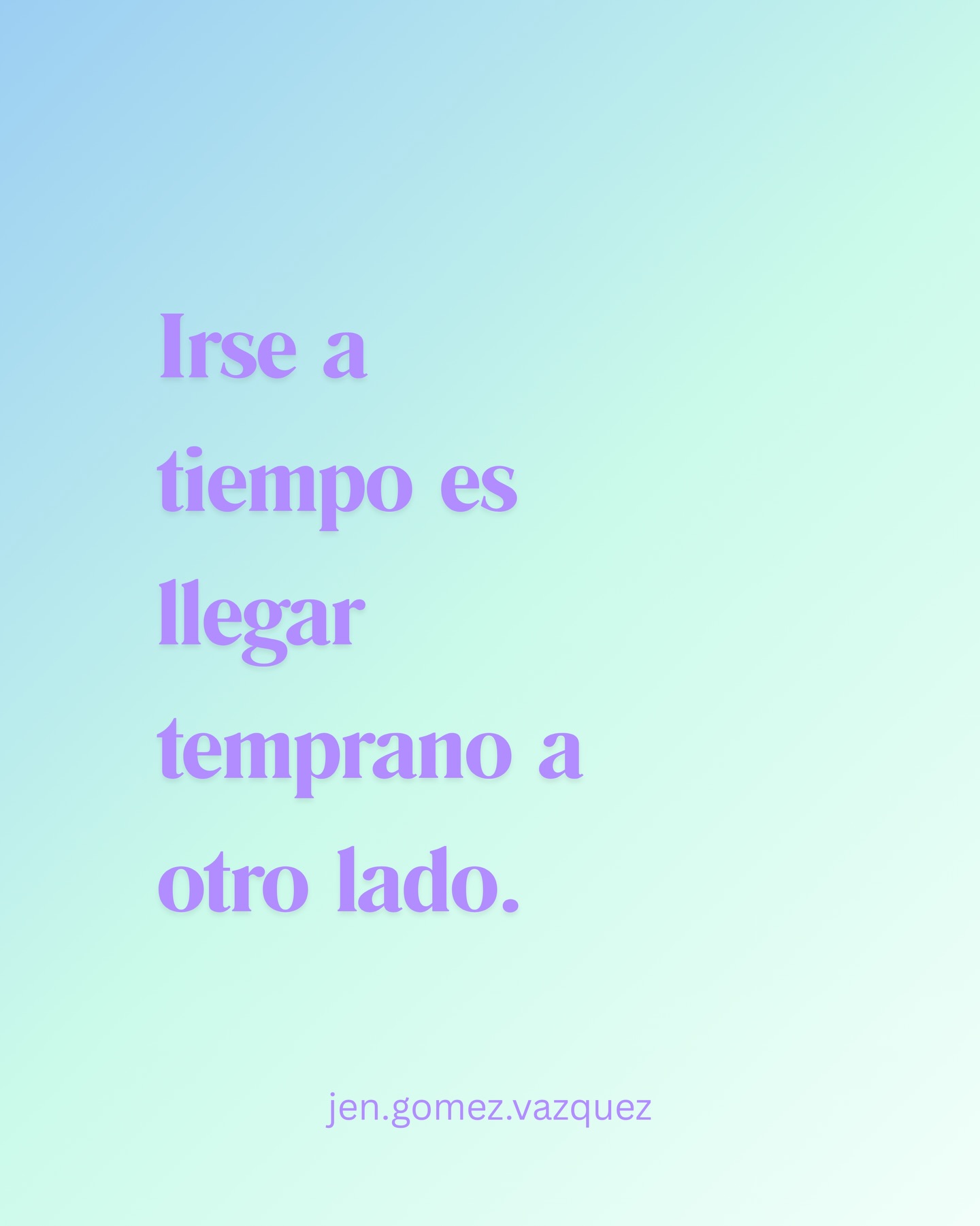 A veces pensamos que irnos significa perder.
Pero muchas veces irse a tiempo es el acto más grande de amor propio.
Irse de lugares que ya no nos sostienen.
De dinámicas que nos apagan.
De versiones de nosotros que ya no somos.
Porque cuando eliges irte a tiempo…
no estás huyendo.
Estás llegando temprano a la vida que sí te pertenece.
#ResilienteConIntención
#ElegirTambiénEsSanar