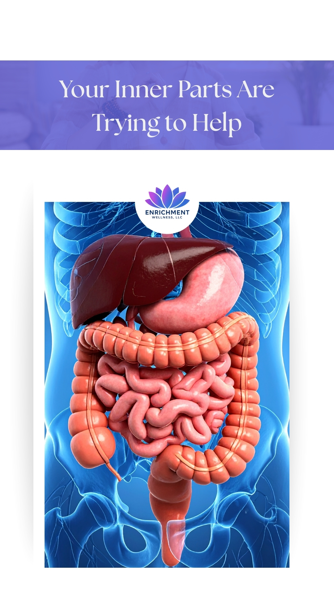 Start your healing journey today with Enrichment Wellness.
Call (301) 944-9065 or visit www.enrichmentwellness.com
Sometimes the thoughts you fight the most are actually trying to protect you. Anxiety, overthinking, and self doubt are not your enemies. In Internal Family Systems Therapy, every emotion has a role and a purpose.
When you start understanding the parts inside you instead of judging them, real healing begins. The goal is not to silence your feelings but to understand why they exist.
Your mind is not broken. It is trying to protect you in the only way it knows how.
Start exploring your inner world and take the first step toward emotional balance.
#mentalhealthmatters #healingjourney #selfawareness #therapyworks #emotionalhealing