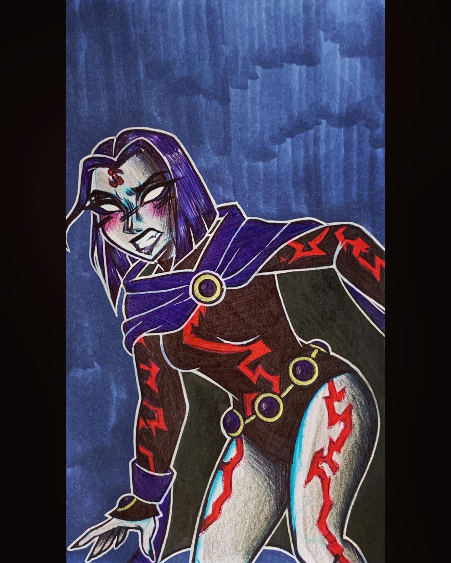 Raven from Teen Titans 🦉🔮✨
-
Ahhh she cute or whatever 👉👈
-
Tomorrow I’ll be posting a poll on which goth girl will be drawn next. if y’all have any recommendations type it in the comment section ;)
-
#raven #raventeentitans #ravendc #dc #dcuniverse #superhero #fanart #art #artistsoninstagram #artist #artwork #artofinstagram #artistsupport #traditionalart #pen #penandink #zebramildliner #highlighter #fabercastell #gellyroll #sketch #sketchbook #sketches