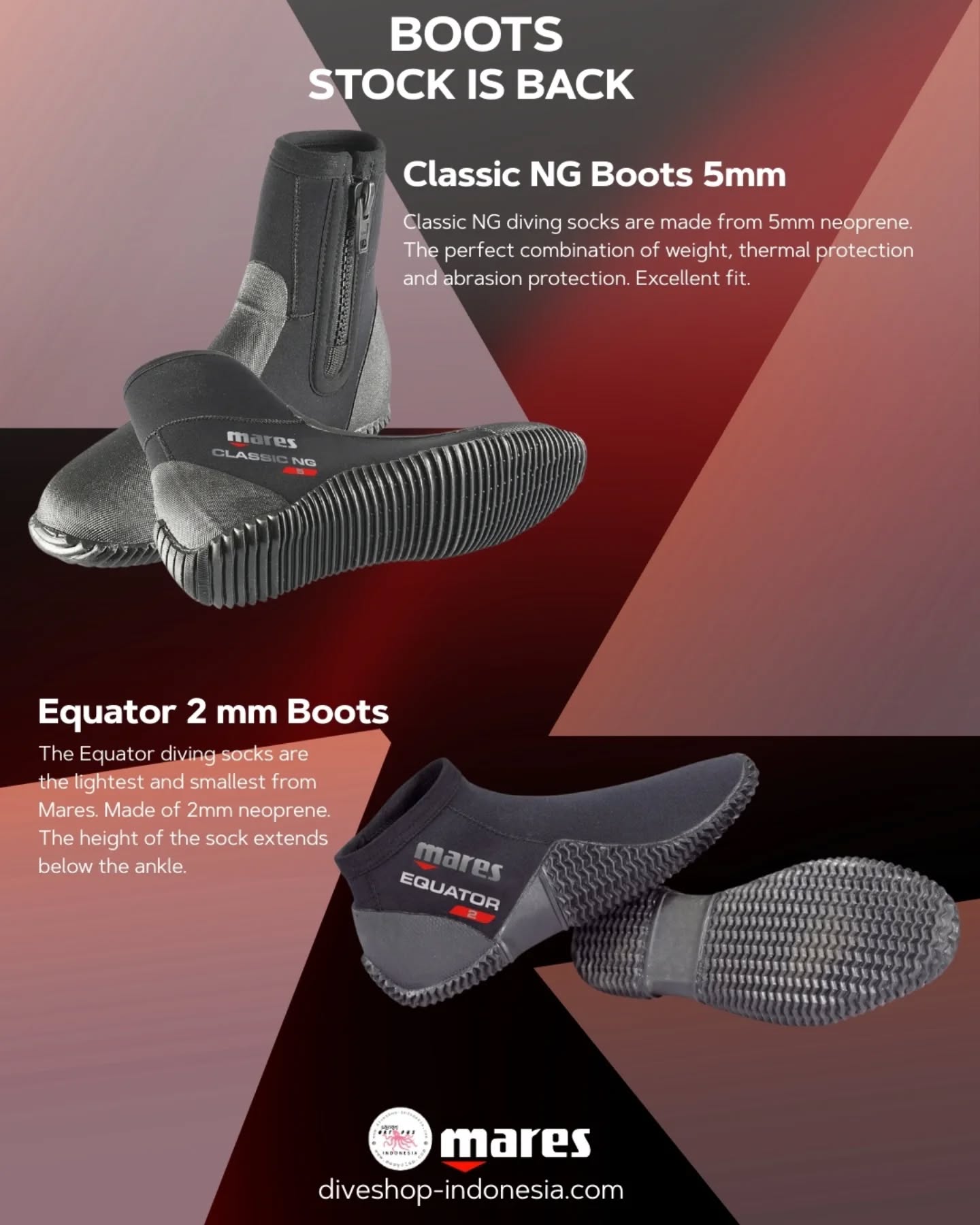 Boots restock! đĽ
Saatnya upgrade gear diving kamu.
đ˘ Classic NG 5mm
đŁ Equator 2mm
Nyaman, ringan, siap diajak nyelam. đ
Gear dari Mares udah ready lagi!
â˘
â˘
â˘
Bluering Oktopus Indonesia di Grand Kawanua City Walk Blok B01 Jl. AA Maramis, Paniki Bawah Kec. Mapanget - Manado.
Bisa juga dengan melakukan pembelanjaan via Online melalui website atau pun via WhatsApp
#diveshopindonesia
#diveshopmanado
#blueringoktopusindonesia
#alamselammurah
#alatselam