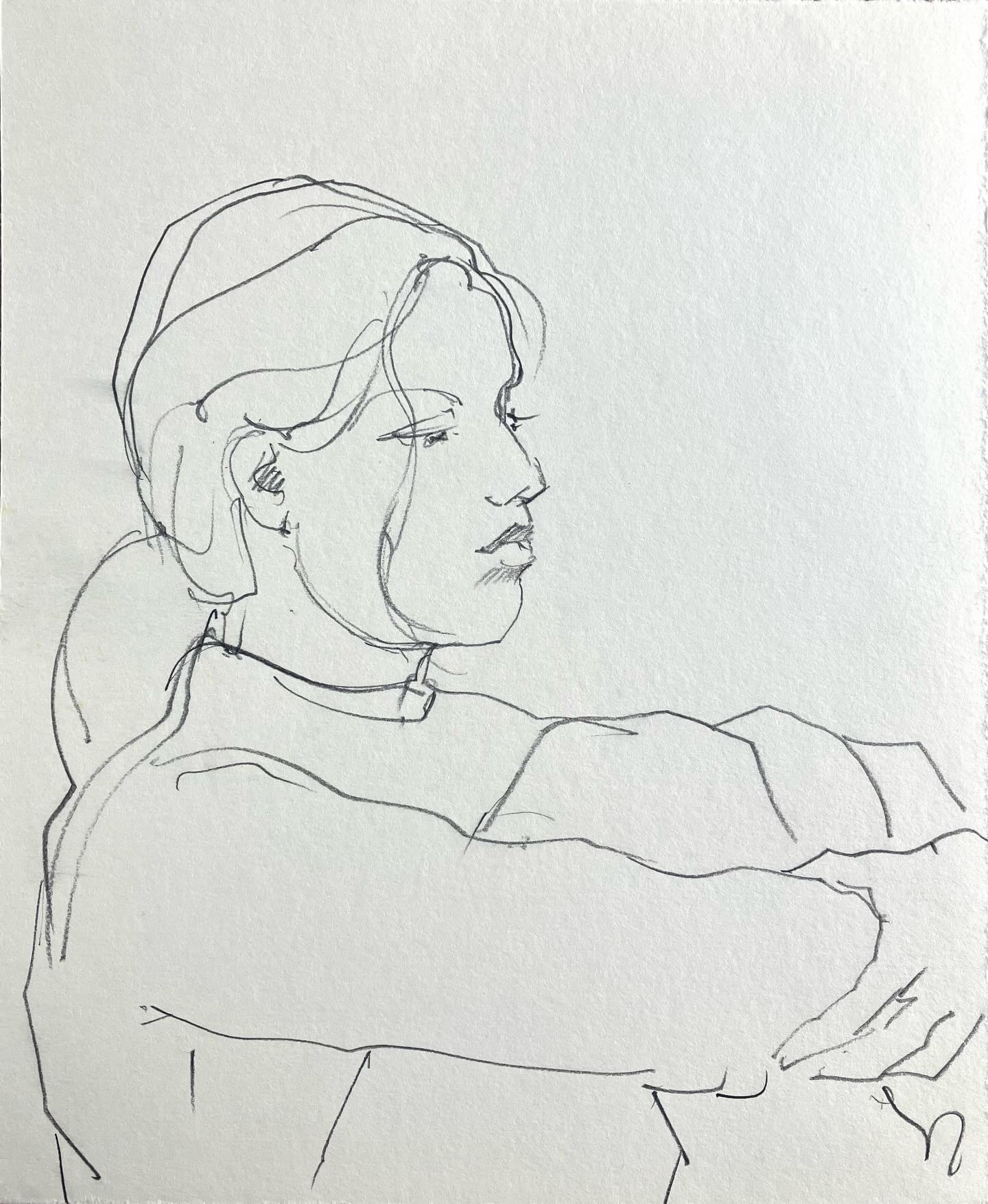 “Pensée”, potloodtekening, 2026. #lifedrawing #printmaking #etching #figuredrawing #botanicalprints