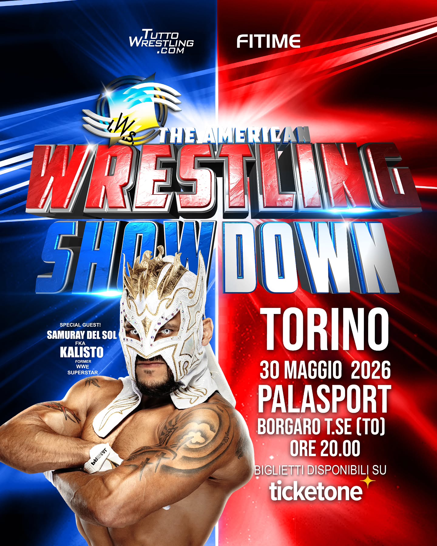 LUCHA! LUCHA! LUCHA! 🇲🇽
⭐ Special Guest
SAMURAY DEL SOL
aka KALISTO
former WWE Superstar
Un altra Stella del Wrestling mondiale si aggiunge all' IWS The American Wrestling Showdown
🏆 2x United States Champion
🏆 Cruiserweight Champion
🏆 Tag Team Champion
Il 30 Maggio a Torino sarà presente per una Special Guest Appearance.
KALISTO si aggiunge al già annunciato CARLITO, rendendo l’evento ancora più imperdibile.
🔥 Disponibile anche per la
SHOWDOWN EXPERIENCE UPGRADE a partire dalle ore 16.30
📸 Meet & Greet
✍️ Foto e autografi
🎤 Q&A con i fan
🎁 Gadget esclusivo
📍 Borgaro Torinese – Torino
📅 30 Maggio 2026
Ora inizio Show 20.00
🎟 Biglietti disponibili ora su TicketOne
Se hai già vissuto uno show IWS, sai cosa significa.
Se non l’hai mai fatto, questa è la tua occasione.
#IWSWrestling #WrestlingATorino #WrestlingItalia #WWETorino #ProWrestling