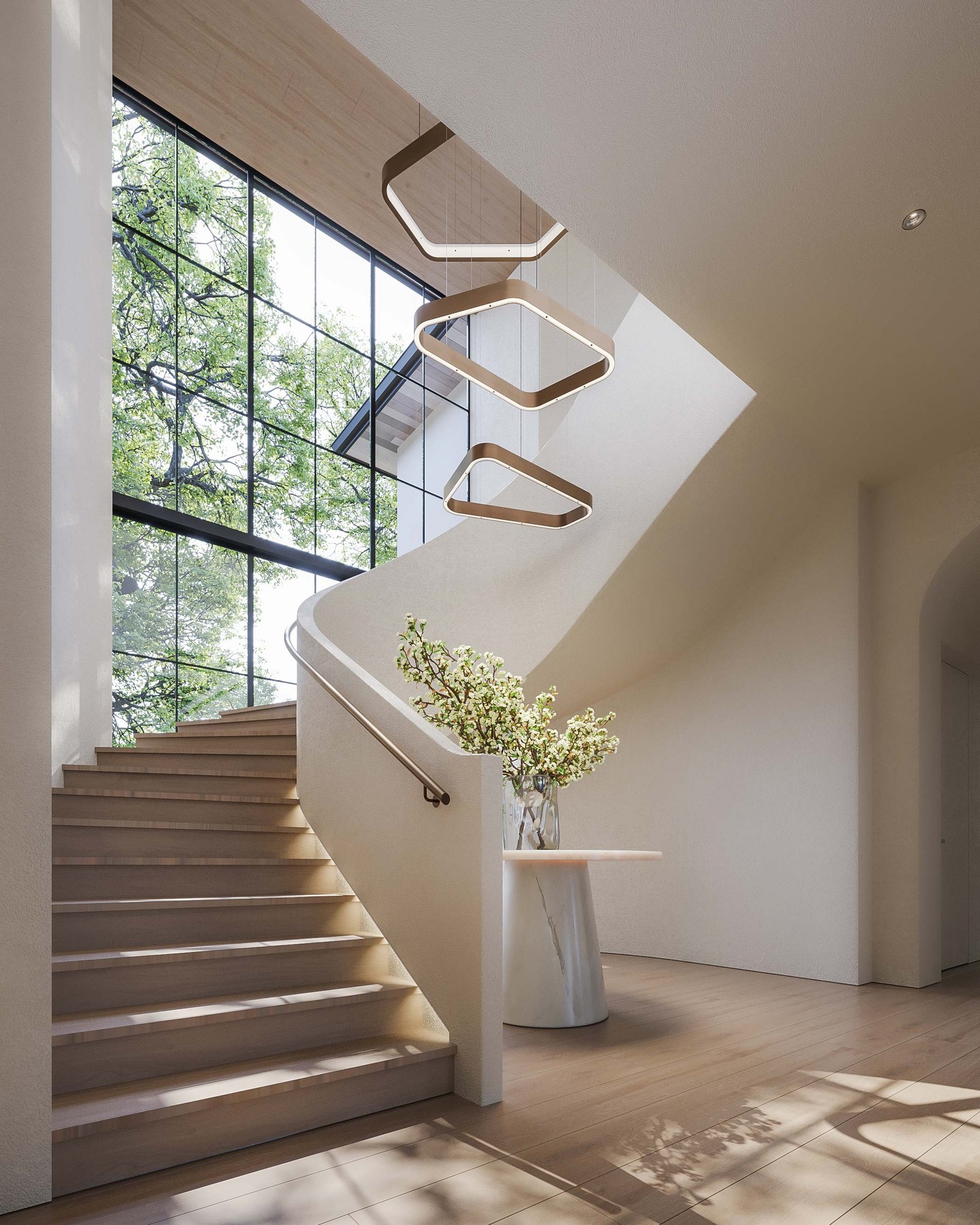 Project Stratford I Interior Stair & Kitchen Views I JWSA