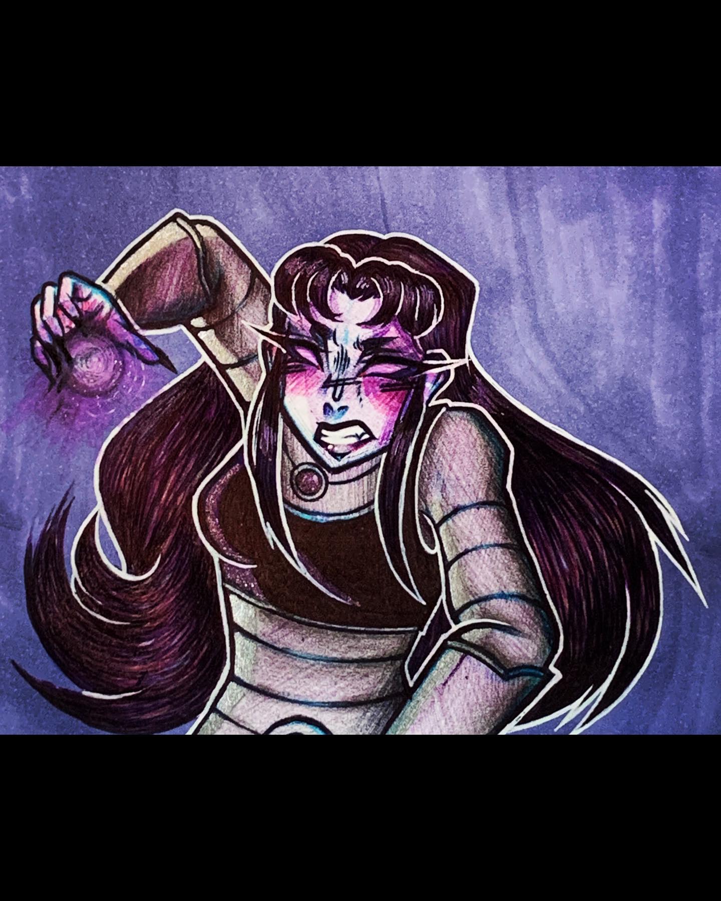 Blackfire from Teen Titans ✨💜
Ahh here what y’all voted for ;)))))
The next one is Raven ahhh I’m so excited >;3333
-
#blackfire #teentitans #fanart #art #artistsoninstagram #artist #artistsupport #artofinstagram #artwork #drawing #sketch #sketchbook #teentitansfanart #traditionalart #pen #penandink #purple #dc #dccomics #mildliner #highlighter #zebramildliner #superhero #sketching #artoftheday
