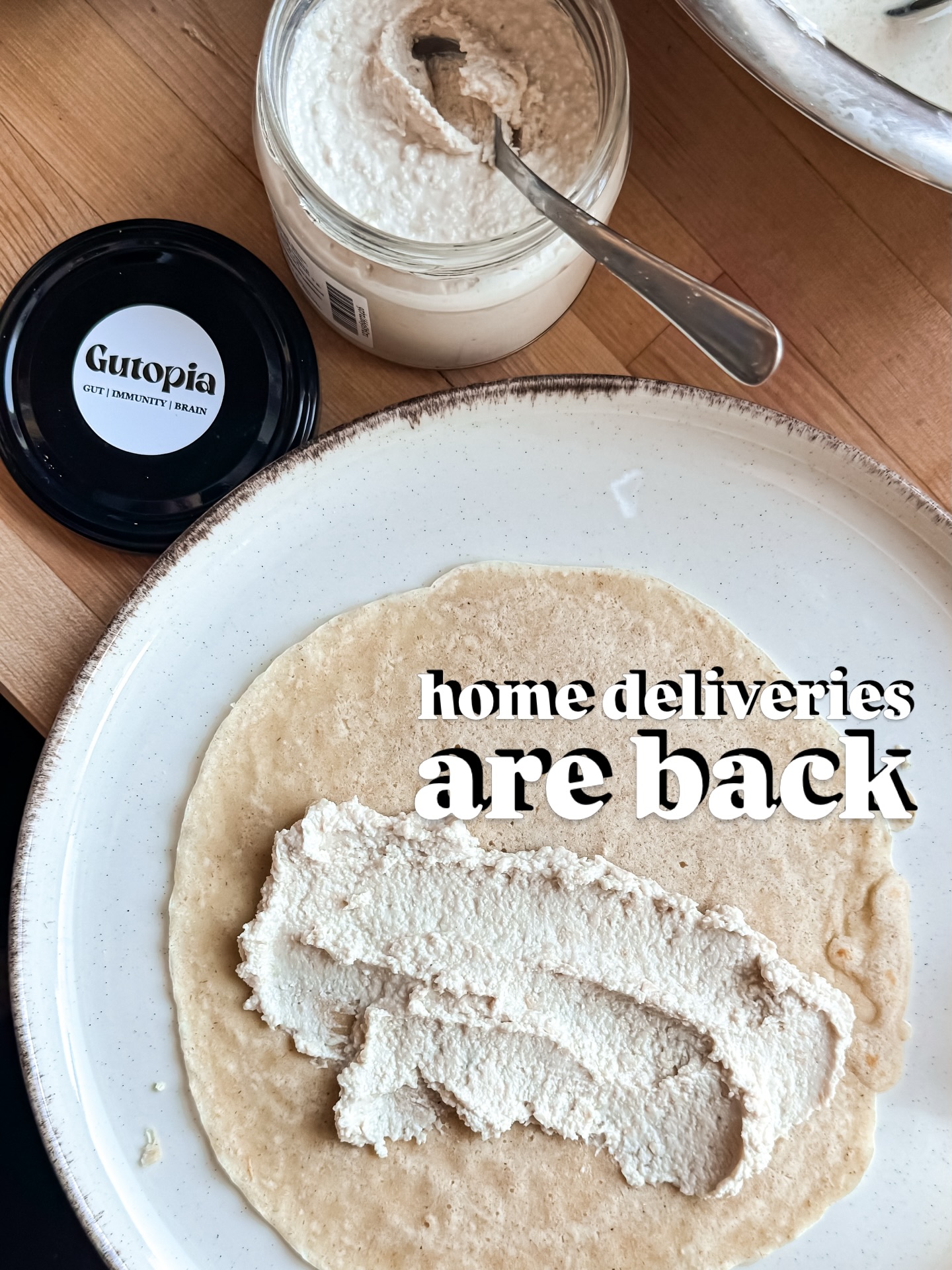 Gutopia deliveries are back.
Our kitchen is slowly finding its rhythm again — and this week’s orders are now open.
Fresh, small-batch, gut-loving foods made with live cultures and care. 🤍
You can place your order until TUESDAY 6PM.
Find everything via the LINK IN BIO.
Thank you for your patience and for supporting thoughtful food. 🤍
#CreateYourOwnGutopia