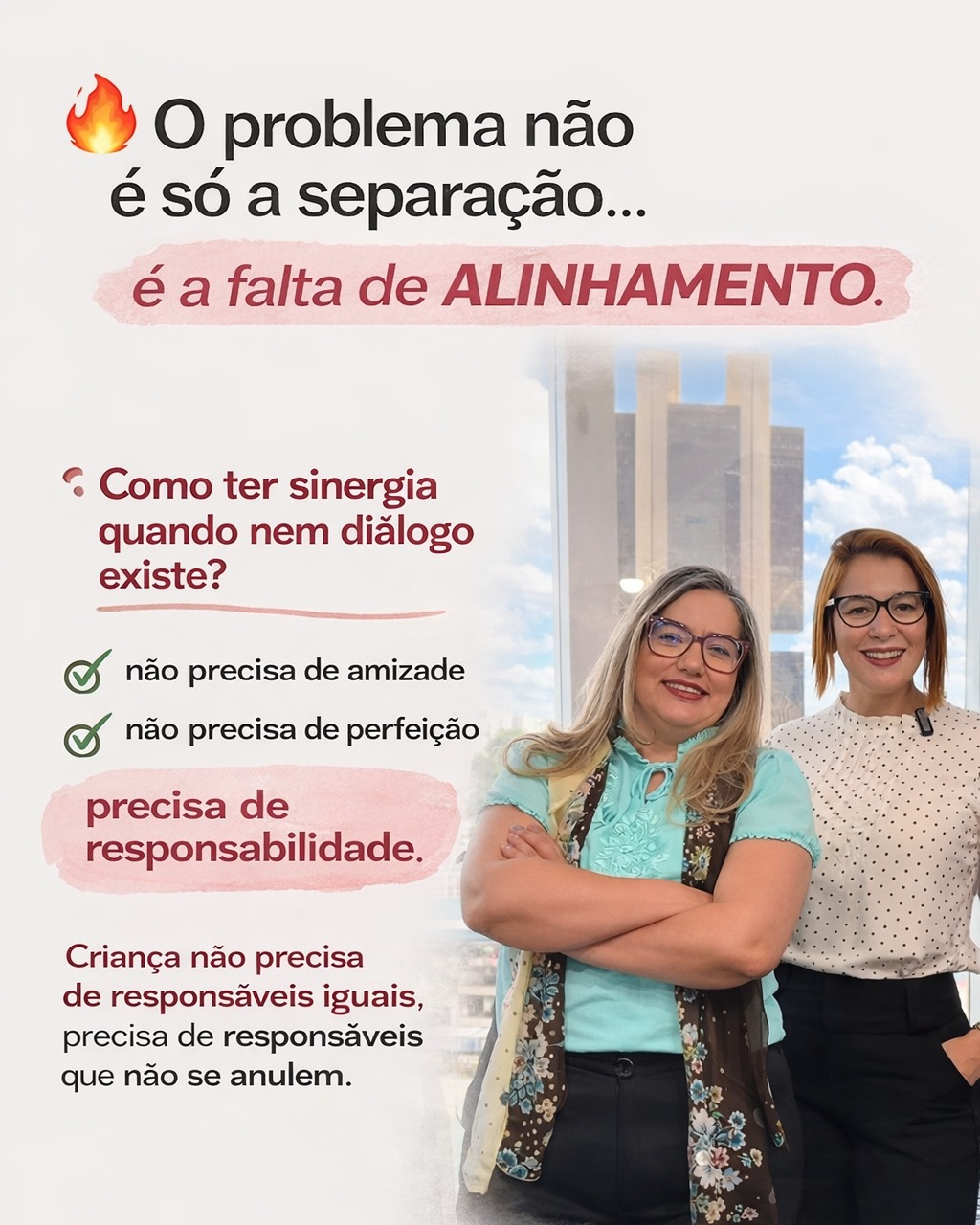 O problema nunca é só a separação… é a falta de alinhamento.
A gente vê isso todos os dias.
Pais que não conseguem conversar,
decisões opostas,
criança no meio… tentando entender quem seguir.
E aí vem a pergunta que ninguém sabe responder:
como ter sinergia quando nem diálogo existe?
A verdade é simples — mas difícil de aplicar:
não precisa de amizade.
não precisa de perfeição.
precisa de responsabilidade.
Quando os responsáveis entendem que não é sobre ganhar uma disputa,
mas sobre formar um ser humano,
o mínimo de alinhamento começa a acontecer.
E esse “mínimo”… já muda tudo.
✔️ A criança se sente segura
✔️ O comportamento melhora
✔️ Os conflitos diminuem
Criança não precisa de responsáveis iguais.
Precisa de responsáveis que não se anulem.
🔥Se isso fez sentido pra você,
envia pra alguém que precisa ler isso hoje.
#coparentalidade #direitodefamilia #paisefilhos #familia #guardacompartilhada #educacaoinfantil #relacionamentos #advogadadefamilia #familias #reflexao #responsabilidade #desenvolvimentoinfantil #direitodacrianca #orientacaojuridica #justica #maternidadeereal #paternidadeativa