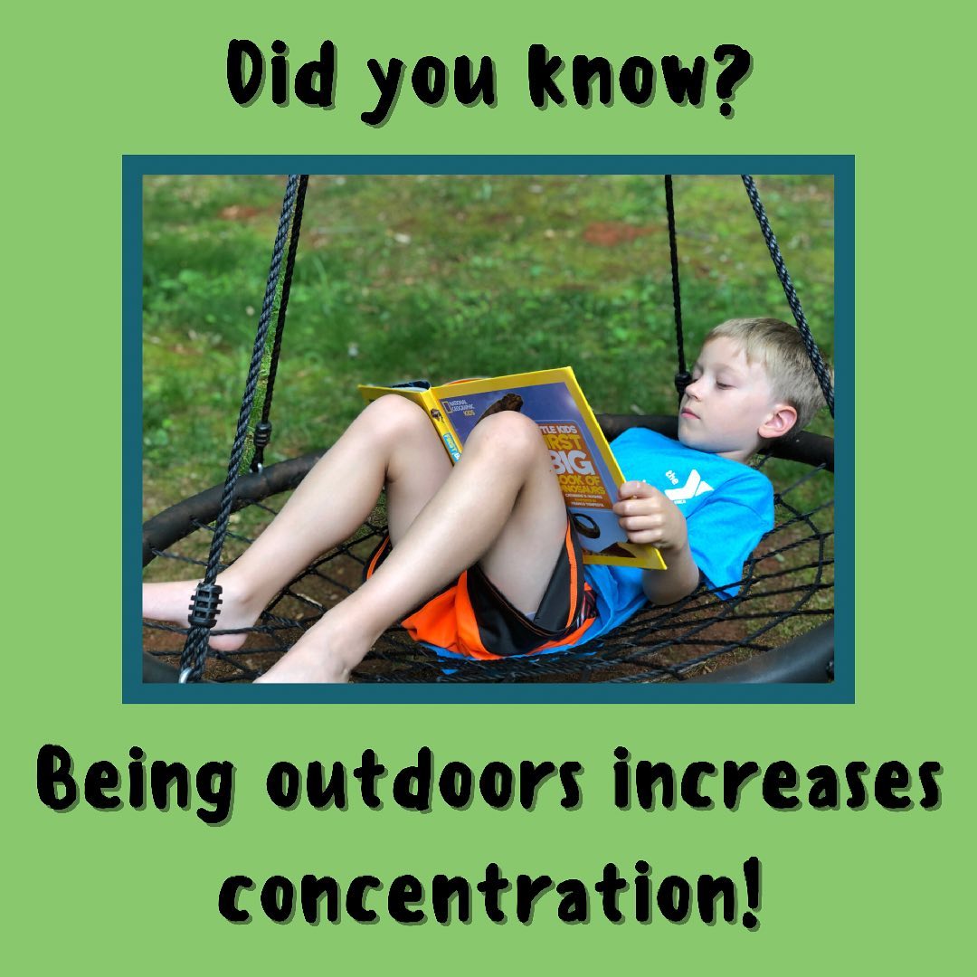 Numerous studies show that just being outdoors makes you healthier and happier! One of the benefits is improved concentration. So whether you are doing a structured or unstructured activity outside…you are reaping the benefits!
#outdoorkids #nature #benefitsofnature #thegreatoutdoors #rightoutsidemydoor #concentration #focus #feelinggood #letthemplay #readingoutside #relax #therapyinthegreatoutdoors #occupationaltherapy #occupationaltherapist #pedsot #pediatricot #pediatricpt #futureot #otstudent #physicaltherapist #importanceofplay #importanceofnature #naturetherapy #playoutside #attentionskills #raleigh #carync #nckids #ncparents #whatshappeninginraleigh