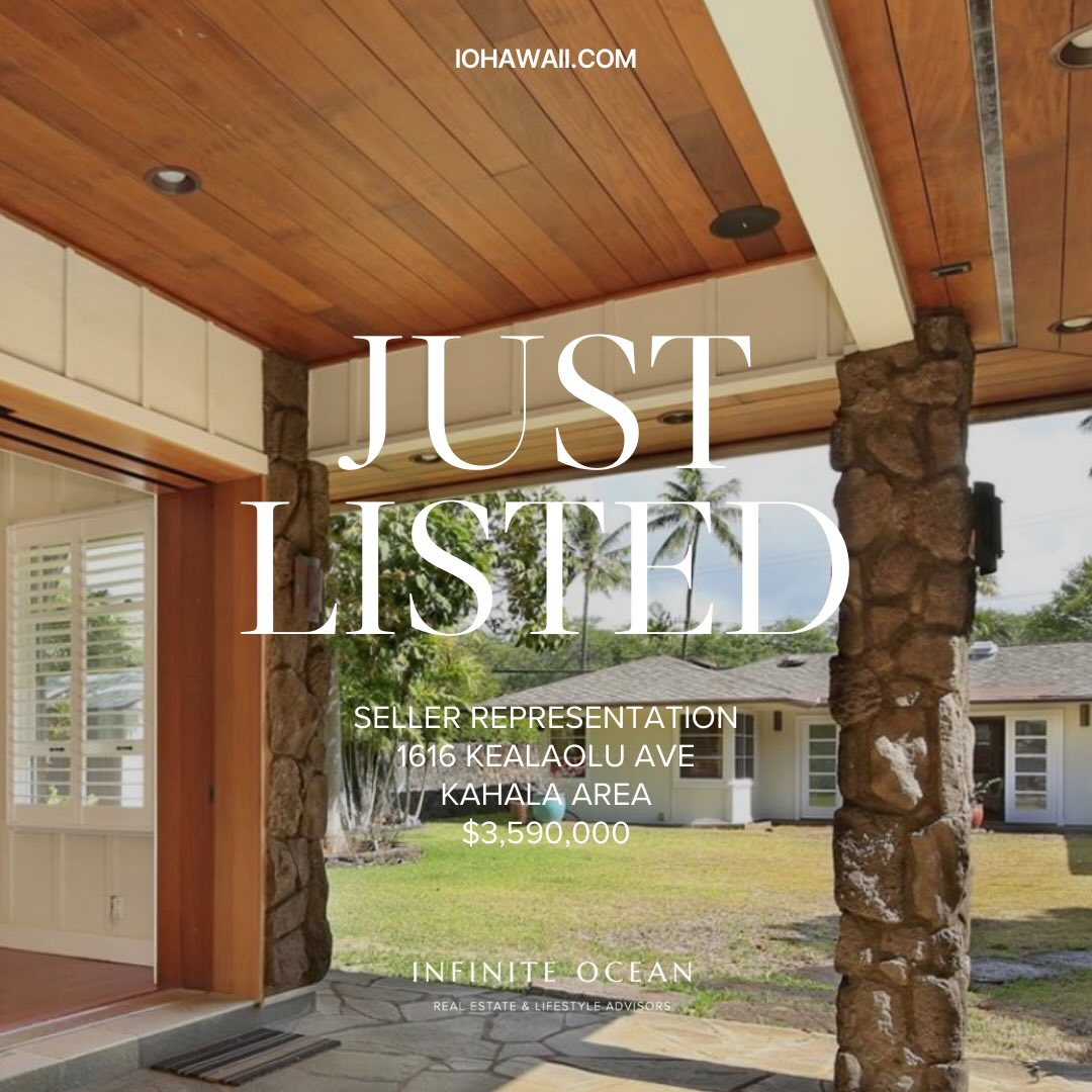 1116 Kealaolu Ave | Kahala Area
4 Bed | 3.5 Bath | 4 Parking
Offered at $3,590,000
A hidden retreat near Waialae Country Club, 1116 Kealaolu Ave offers gated arrival, effortless indoor–outdoor living, and a detached guest studio with soaring ceilings. Stained concrete floors, Sub-Zero appliances, travertine baths, and a spacious yard made for entertaining. Natural textures and plantation style details evoke old Hawaii charm.
Listed by Denise Santilena
RS-60345
Contact Denise today
denise@iohawaii.com
Expertise Matters.
Property link in bio
#hawaiiluxury #luxuryhawaiirealestate #luxuryhonolulurealestate #hawaiihomes #kahalahomesforsale