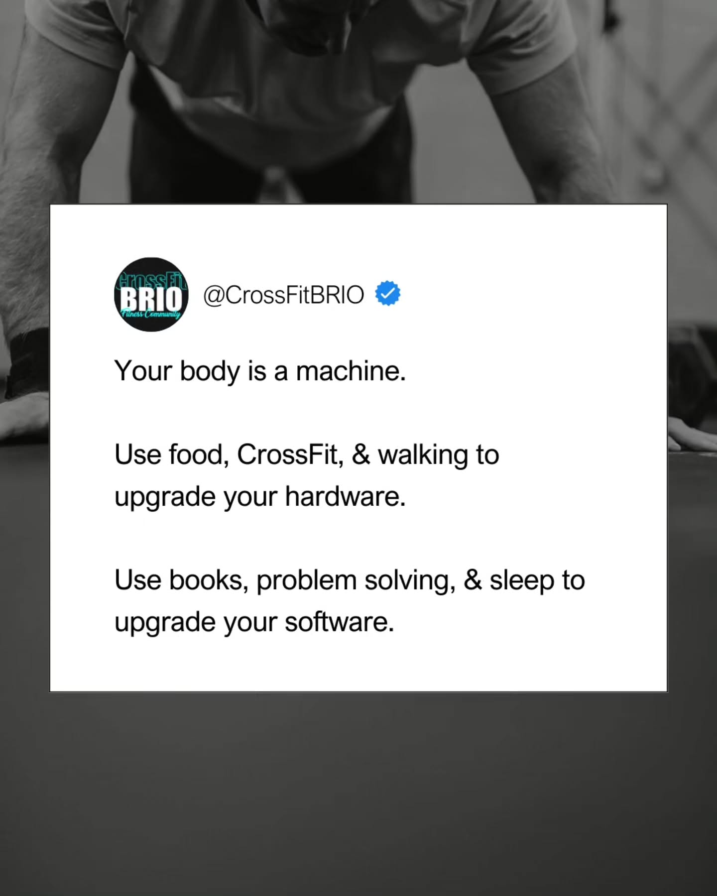 Upgrade your body, upgrade your life.
#crossfit #community #healthiswealth