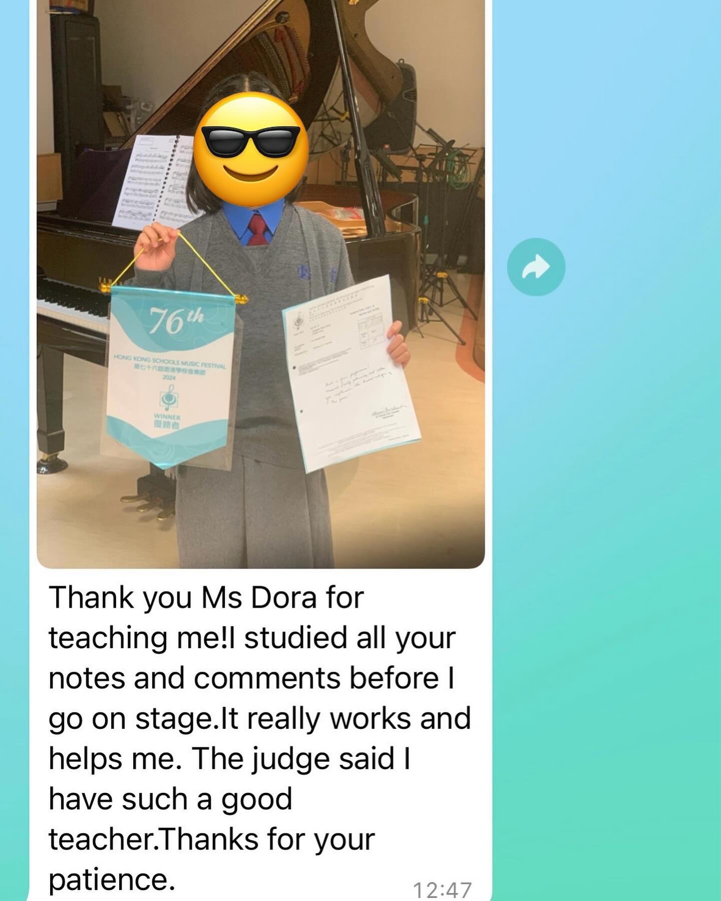 Sharing some recent good news after the super stressful March a.k.a. School Music Festival season😵💫🎉🍾
1) Christi won 1st in the Piano Grade 4 category. It’s her first live competition so super great job!!
2) Yinglan won 3rd in the Composer of the Year (Fauré) category. She won 2nd last year with Rachmaninoff🤣 I mean Fauré is really not easy to interpret isn’t it
3) Ako won 1st in the Sonatina category in the Fringe music competition👏
4) Oto won 3rd in the Piano Grade 8 category in the Fringe music competition👏
5) Alice won 1st in Clarinet solo (secondary school junior) category👏
6) Charmaine won 2nd in the N828 String Scholarship Category. A super super competitive one, great job!
7) Arthur won 3rd in the Violin Concerto (age 13 or under) category👏
Congratulations to all! I truly believe one’s musicality should not be defined only by competition results #比賽成績不等於一切, but I am happy to see my students being motivated and working so hard to achieve their goals!