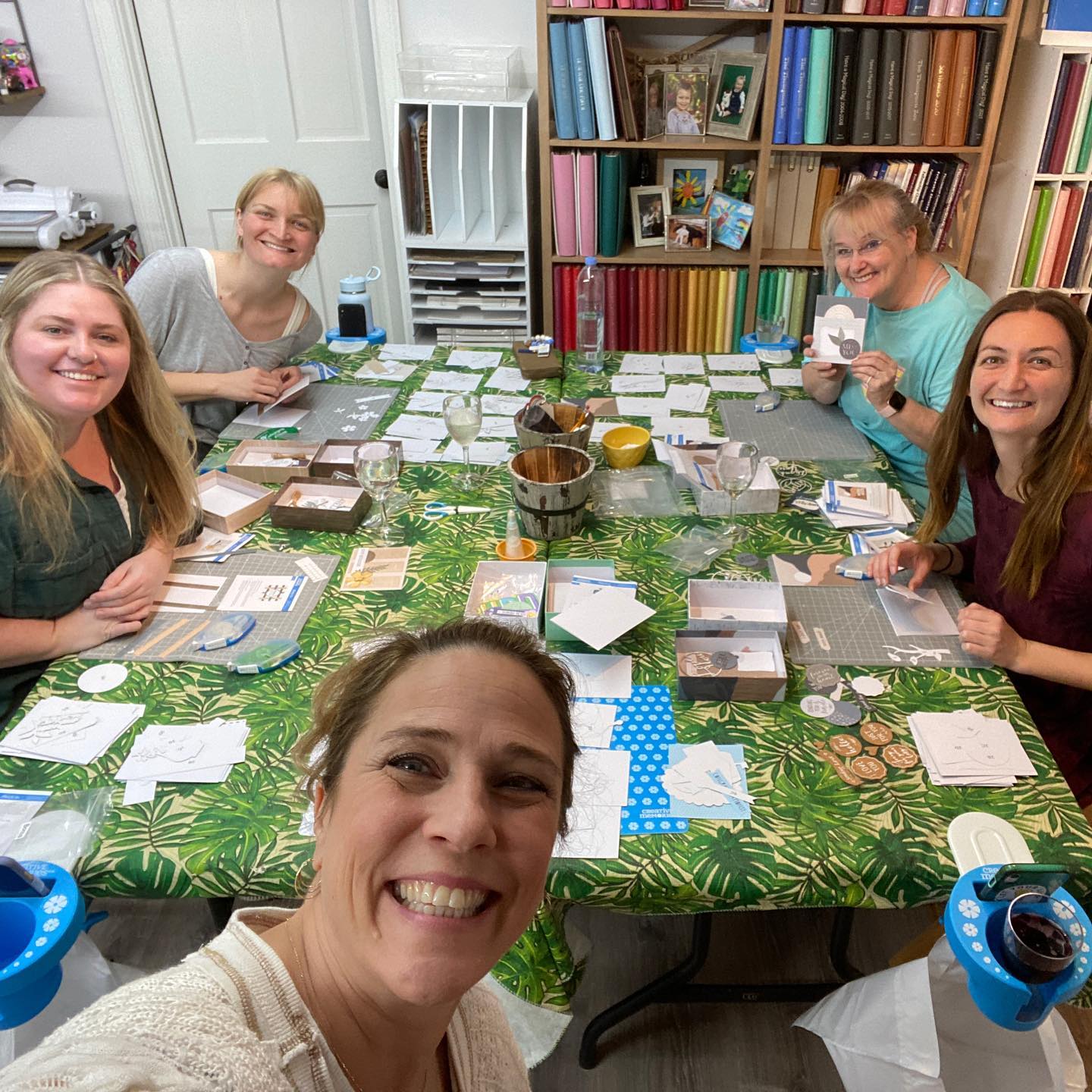 Card Class success! So much fun with these crafty ladies. If you missed this opportunity but want to join us the next time then be on the watch for class details coming soon. We are going to create a very “apeeling” 8x8 F2F album!!!!