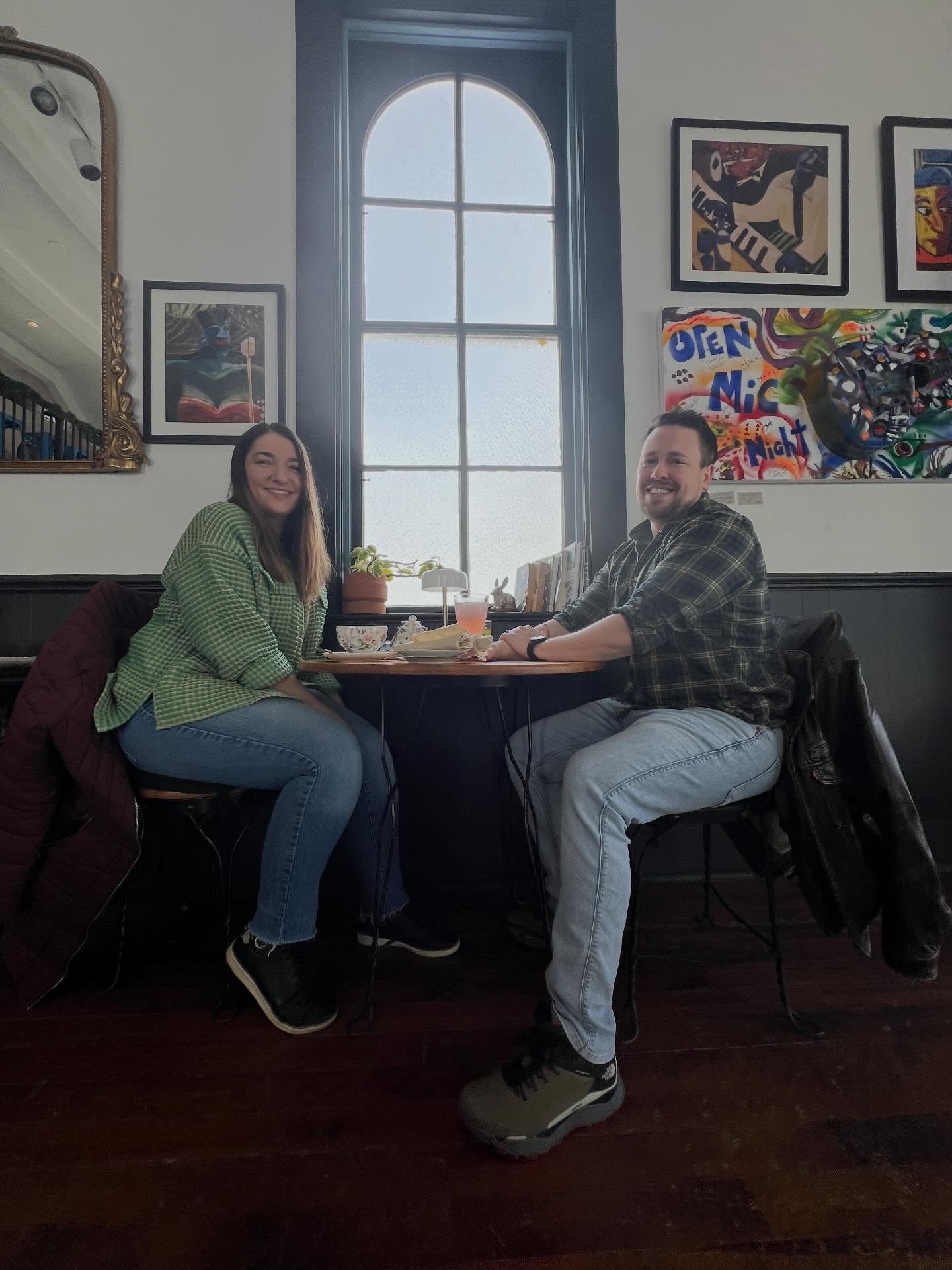 Customer Corner! Matt and Lauren Huston! (Matt's our alderperson and we love that!)
When asked why they like to come to Drömhus they said "We love the vibes, the ambiance, the Swedish Meatballs, and sitting outside in the summer with a glass of wine. " Who is excited for summer??! We are!