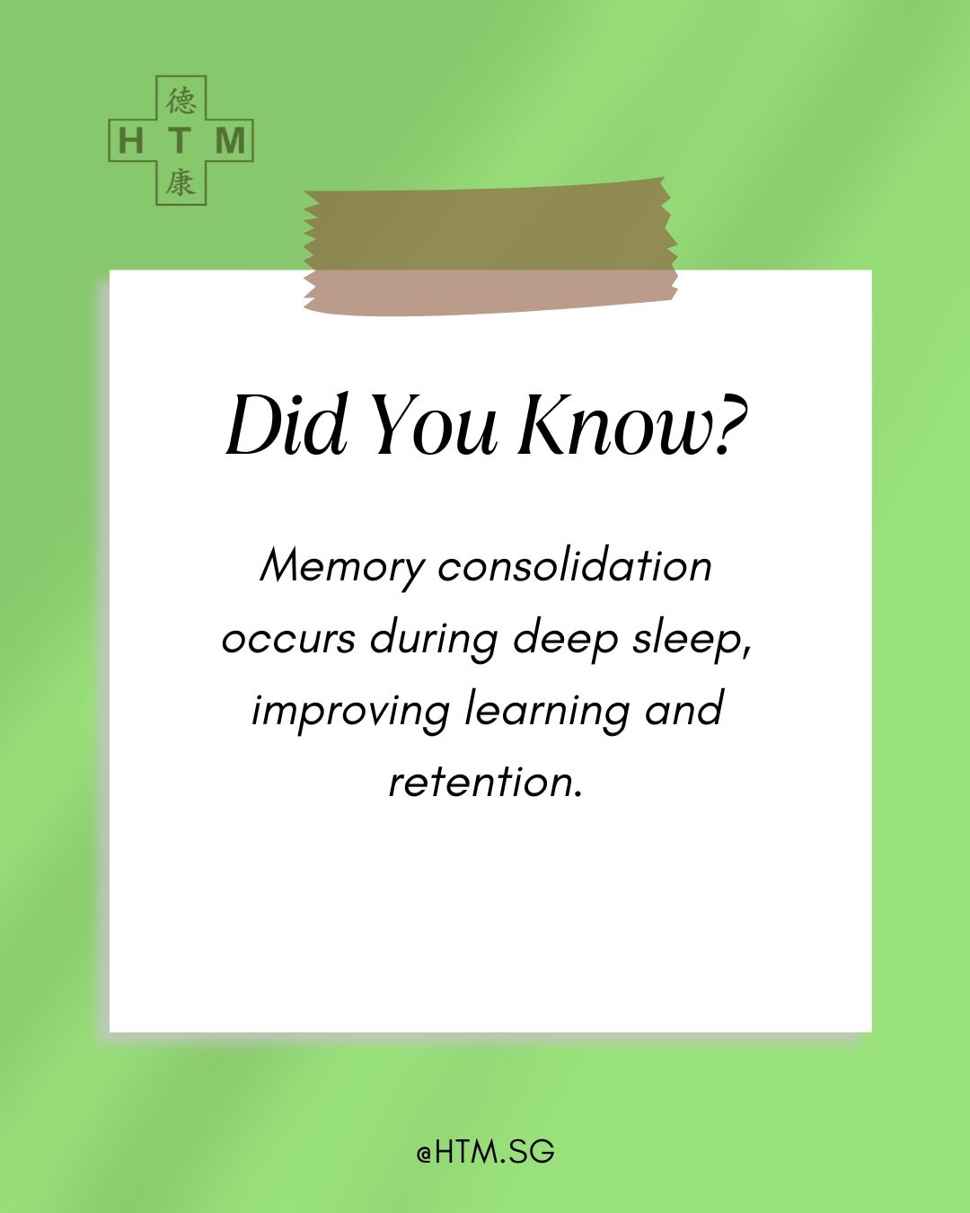 Memory consolidation occurs during deep sleep, improving learning and retention.
🌿 Book your consultation today and restore balance.
#SingaporeWellness #SGHealth #HTMCommunity #HealingTogether #ClinicCare"