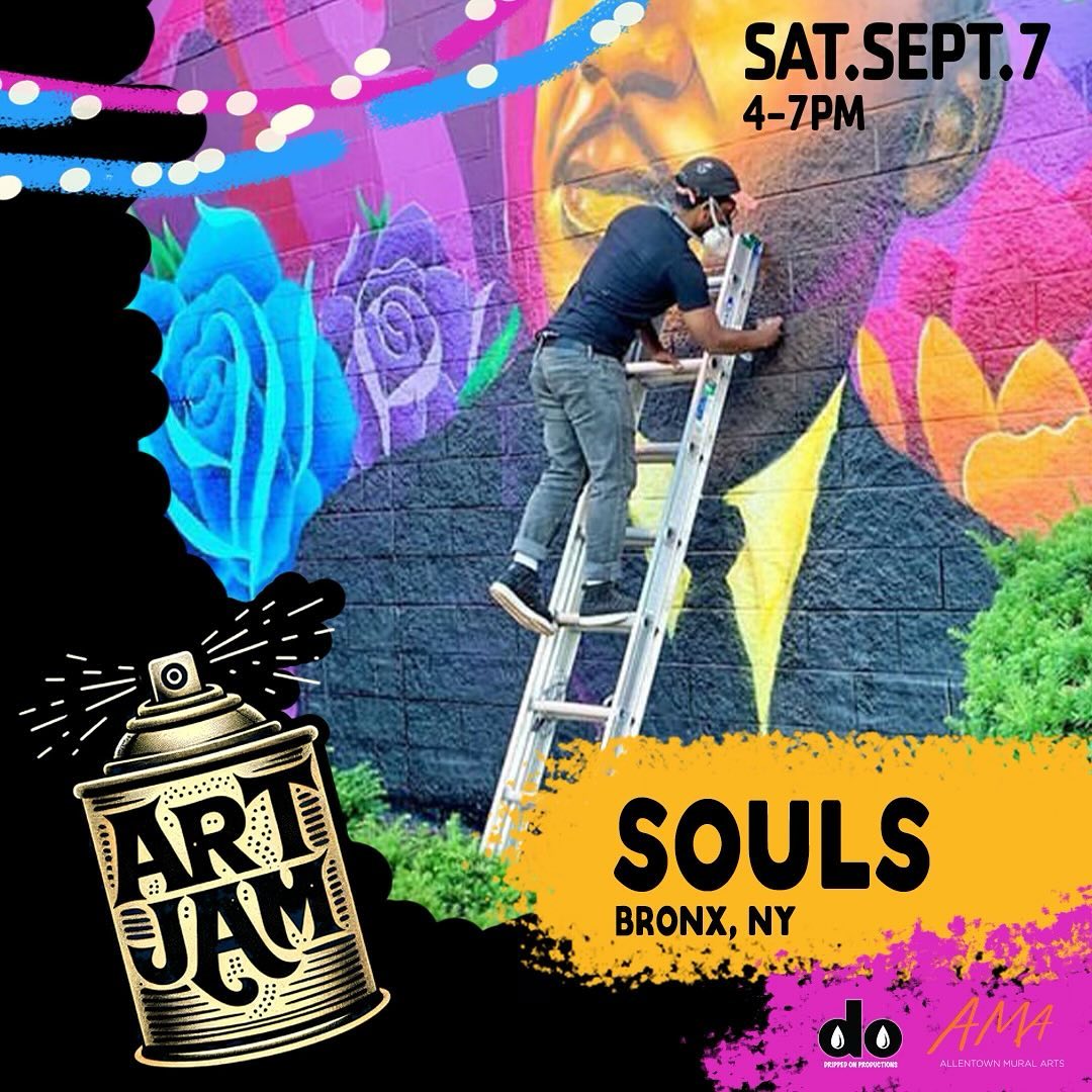 As the count down to Art Jam continues we are so excited to announce @soulsnyc will be joining us on the PATH! 🎨🖌️
•
Souls’ chosen tool for painting is aerosol. As a citizen of the Bronx, Souls saw and experienced graffiti way before he ever entered a museum. He is thankful that this egalitarian art-form was part of his childhood and remains a part of his daily commute. New York City is a cluster of talents with art and reasons to create on every corner. From the wild graffiti of his childhood, to the faces on the subway, to 5Pointz, to spoken word performances in front of his high school, the city spoke to Souls gently whispering a true affirmation of his desire to be an artist.
Souls enjoys and practices a multitude of mediums on canvas including pencil, ink, acrylic, and oil. Souls challenges himself on a daily basis and embraces experiencing the new! His influences are ever changing but at the moment I am fascinated by Goya, Diego Rivera, Modigliani, Soulages, Dali to name a few. Souls is a work in progress, and the process is what he embraces.
•
Check out Souls and 17 additional artist Sunday, September 7 from 4-7pm on The PATH (932 Hamilton St.)🤩