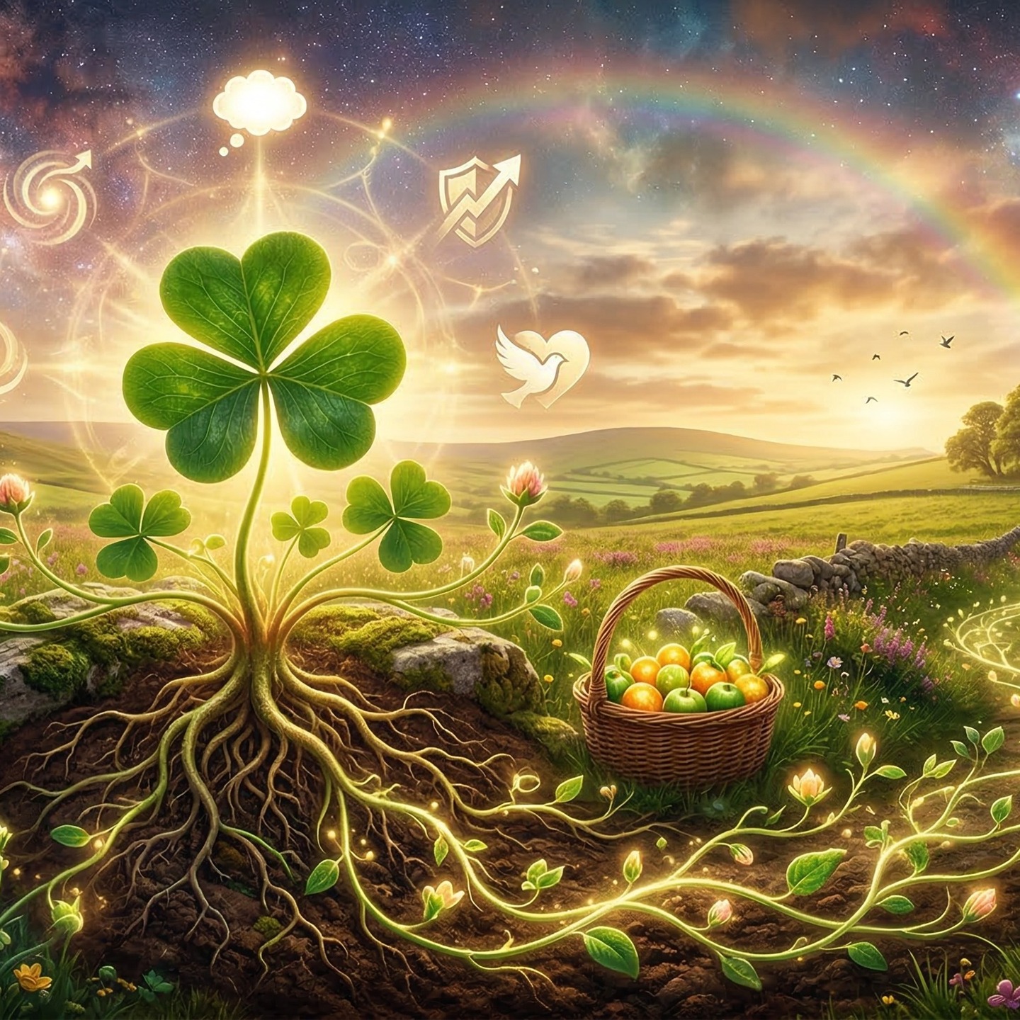El Trébol de la Vida
Que en este día de San Patricio, la prosperidad 🍀no sea solo una moneda de oro ✨al final del arcoíris, sino una semilla que florece en cada rincón de tu camino.
Que la abundancia 🍀te encuentre en la claridad de tus ideas, en la fuerza de tu propósito y en la paz 🤍de tu espíritu. Como el trébol que brota con tenacidad en la tierra, que tus proyectos crezcan con raíces firmes y hojas llenas de vitalidad 💚.
Que la buena fortuna ✨no sea un azar, sino el eco de tu propia gratitud. Al celebrar hoy, abre tu corazón ❤ a la certeza de que el universo es infinito y que siempre hay suficiente luz, suficiente amor y suficiente éxito para compartir.
¡Que los campos de tu vida se vistan de verde esperanza y coseches hoy los frutos de tu fe 😘!