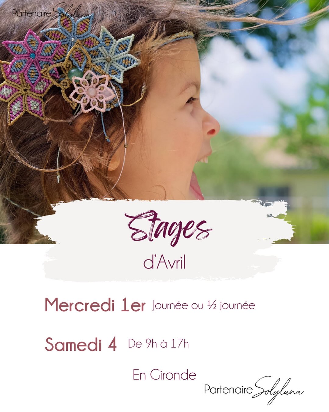 🌿Stages d’Avril🌿
Quelque soit ton niveau de micro-macramé tu es la/le bienvenue !
Les stages se déroulent sur la journée de 9h à 17h, tous le matériel est fournis (fils, pierres, perles, planches …).
Le mercredi tu peux choisir de venir la journée ou la 1/2 journée ( de 9h à 12h30 ou de 13h30 à 17h)
Deux rendez-vous ce moi-ci :
- Mercredi 1er Avril
- Samedi 4 Avril
🎨 Atelier limité à 6 participantes pour un suivi personnalisé
✨ Partenaire Solyluna Macramé
📍 St Christoly-de-Blaye en Gironde
💌 Pour réserver : Lien dans la bio
Le tarif est de 110€ jour la journée et 50€ la 1/2 journée
#solylunamacrame #ateliercreatif #confianceensoi