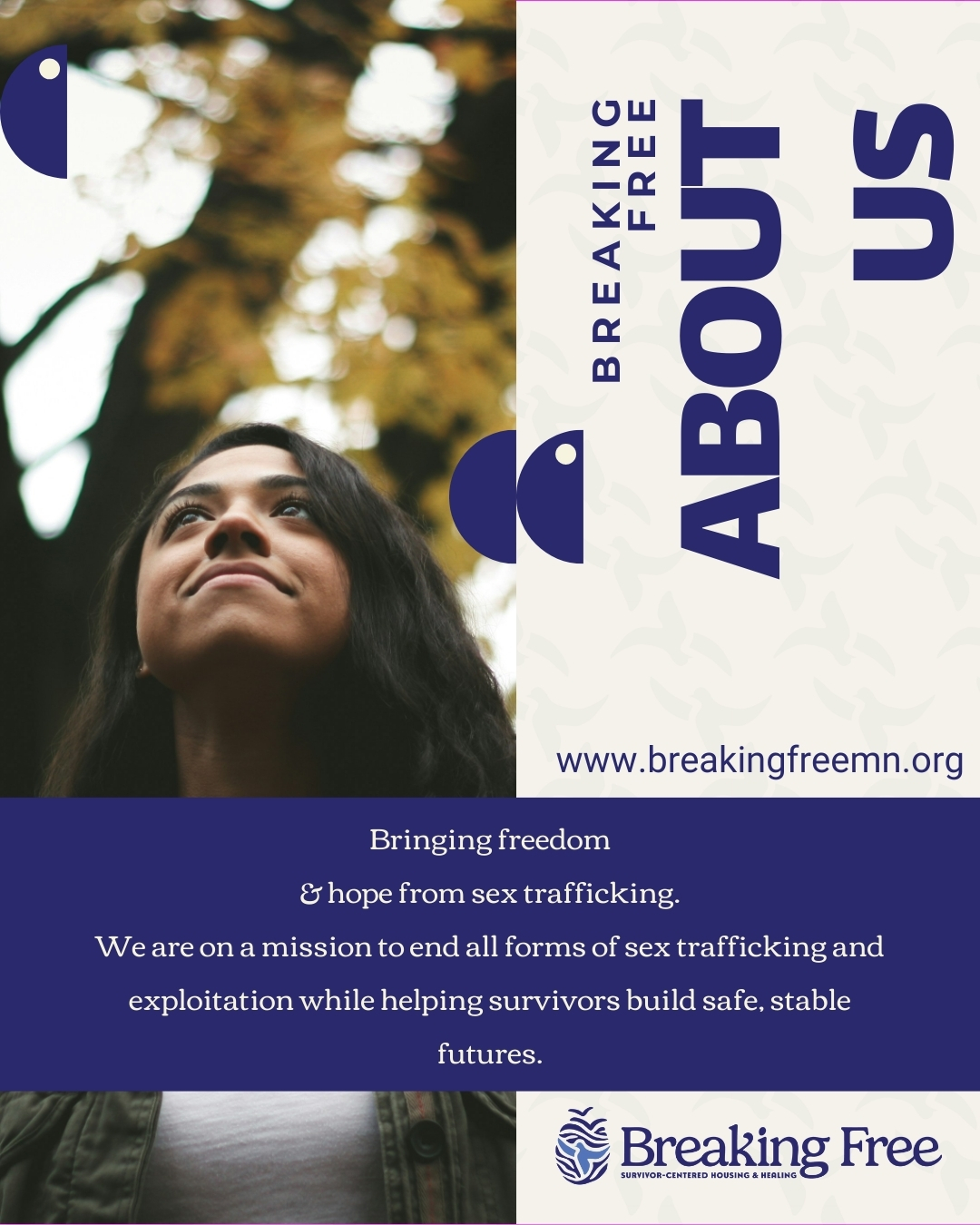 As we take our first steps into 2026, we want to reintroduce ourselves and remind you why we do what we do.
Breaking Free has been on a mission to end all forms of sex trafficking and exploitation while helping survivors build stable futures.
Our vision is not complicated, but it is powerful. We see a world free from exploitation, where every member of your community can live with the independence and freedom to reach their full potential.
As we move into this year, we remain committed to leading this change together.
Learn more at the website in our bio.
#BreakingFreeMN #MNNonProfit #SurvivorCare #MNJobs #Advocates #Awareness #MN