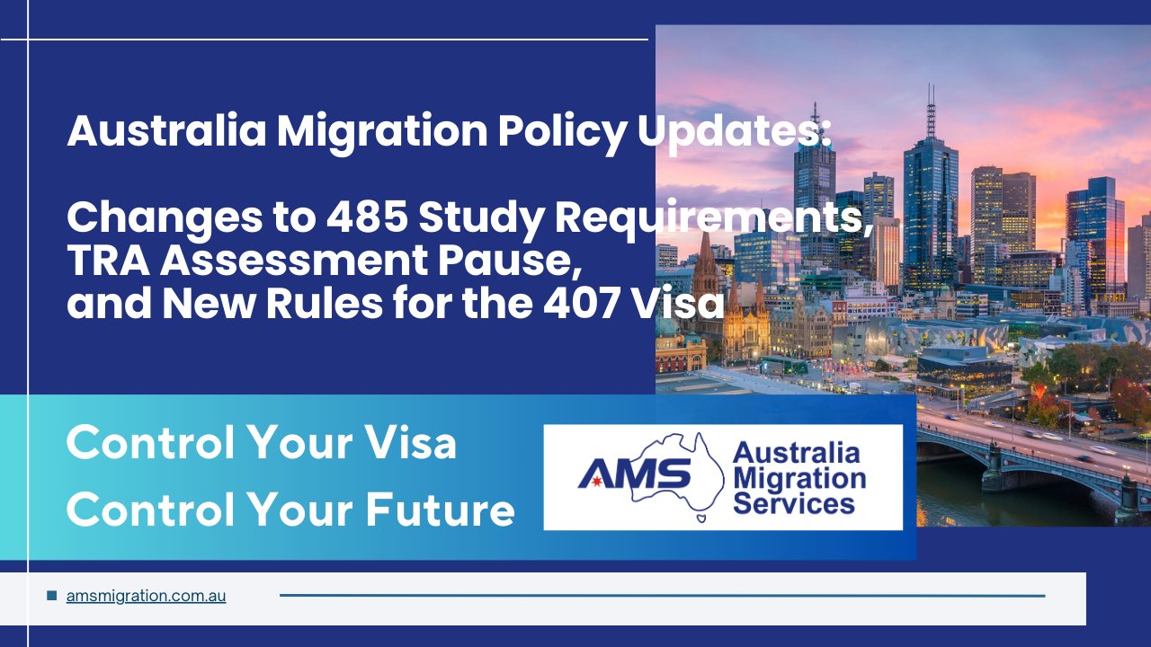Three key updates in Australia’s migration policy:
First, TRA skills assessment registrations will be temporarily paused.
TRA has announced that registrations for the OSAP and Subclass 482 skills assessment programs will be paused from 14 March to 29 March 2026 due to system upgrades. Registrations are expected to reopen on 30 March, and applications already in progress will not be affected.
Second, changes to the Subclass 485 study requirement policy.
For applicants using multiple courses to meet the 485 study requirement, the new policy emphasizes continuity between courses. Subsequent courses should generally begin in the same or the following academic year, unless the break is approved by the education provider.
Third, new validity requirements for the Subclass 407 Training Visa.
From 11 March 2026, a valid 407 visa application must already have an approved sponsor and nomination, unless the sponsor is a Commonwealth agency.
Overall, these updates mainly aim to strengthen application procedures and improve consistency in visa processing.
#AustraliaMigration #australiamigration #australiamigrationnews #australiamigrationupdates #australiamigrationexperts #australiaimmigration #australiaimmigrationconsultant