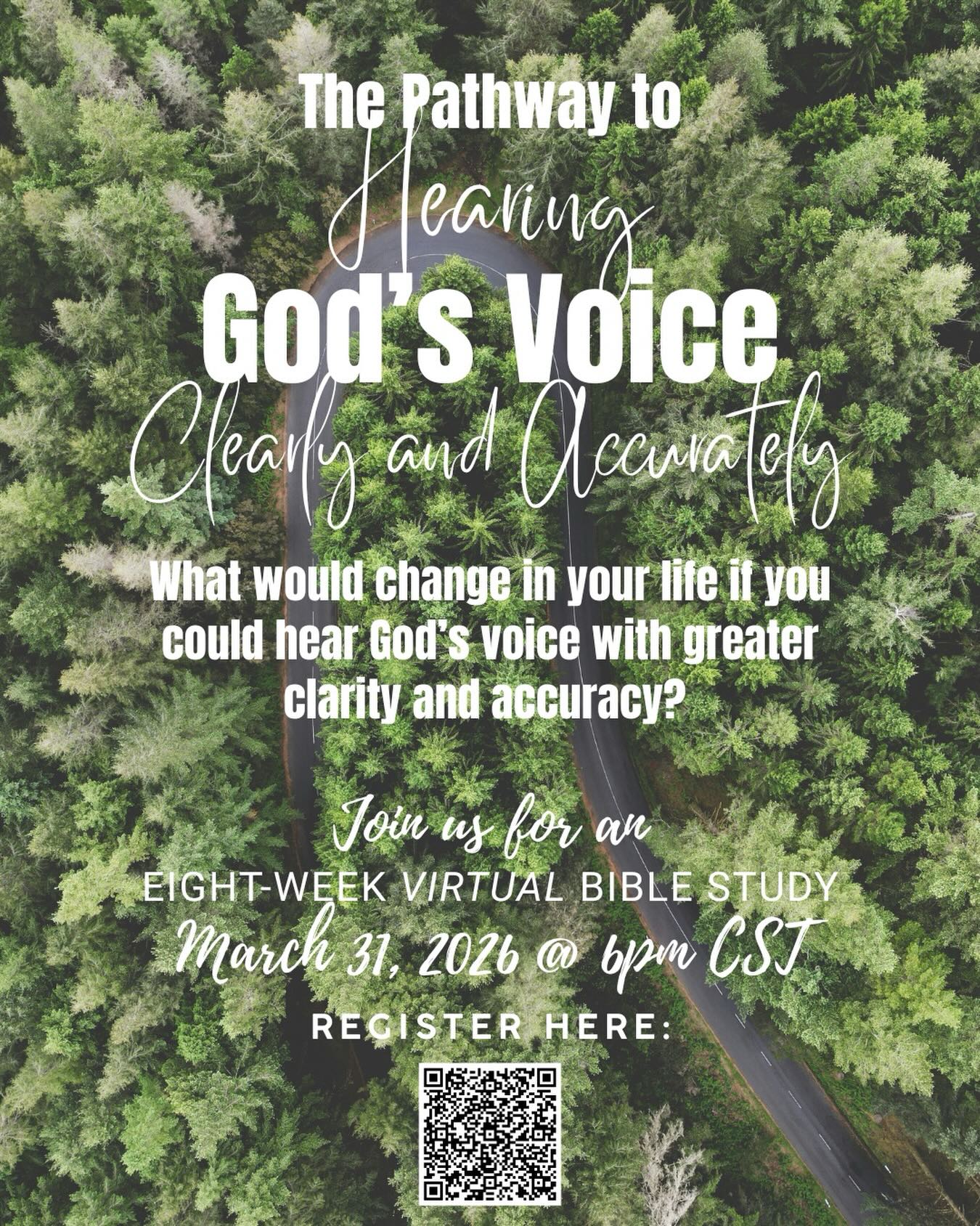 What would change in your life if you could hear God's voice with greater clarity and accuracy?
Starting Tuesday, March 31st, at 6pm CST, I'll be teaching a FREE virtual Bible Study class on The Pathway to Hearing God's Voice Clearly and Accurately. In this class, you will learn biblical principles for discerning God's leading, testing what you hear, and distinguishing His voice from your own thoughts, emotions, outside influences, and the voice of the enemy.
Whether you just got saved, have been saved for years, or still on your journey to making it back to Christ, there is something for you to learn and/or sharpen in spiritual hearing. Now, more than ever, it is critical we are hearing from God clearly and accurately about His will for our lives, this world in which we live, and how to position ourselves for the times ahead. Gone are the days of relying upon others to hear God for us, we MUST be skillful in our hearing and discernment, so we are perfectly aligned with God's will for our lives. God is using this class to teach you how to achieve this. Join us. Register TODAY!