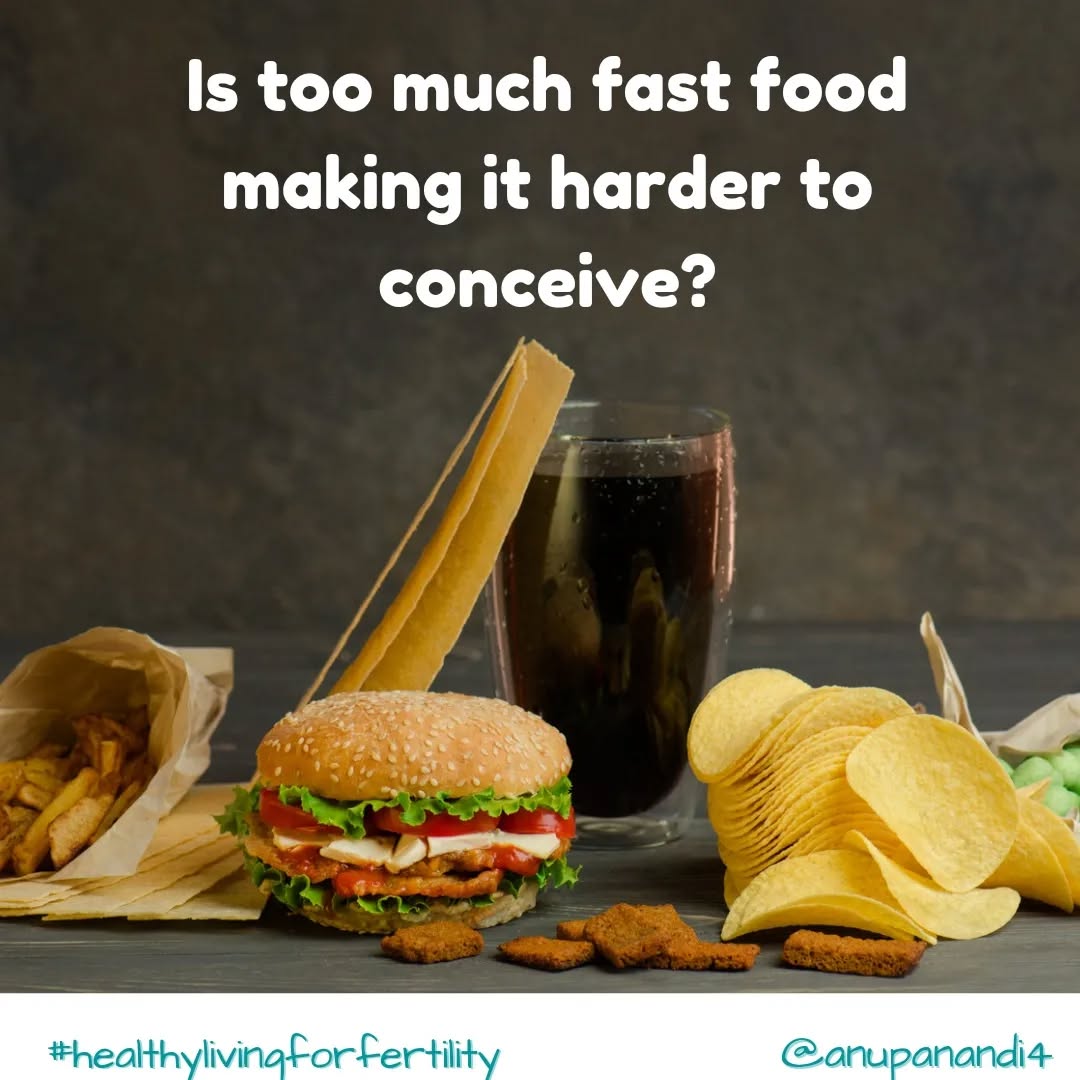🍔Regular intake of fast foods are shown increase time taken to conceive and also increases the risk of infertility - study shows.
👉In a multi-center study, 5628 pregnant women were asked about their preconception dietary intake, including intake of fruits, vegetables and fast food like burgers, fried chicken, pizza and hot chips. This was then correlated to the months taken to conceive (ttc). If ttc was >12 months, they were classified as having had infertility.
👉The study showed that compared with women who consumed fruit ≥3 times/day, women who consumed <1 fruit per week had 19% increase in median time to pregnancy and 29% increased risk of infertility.
👉Compared with women who consumed fast food ≥4 times/week, women who consumed no fast food had 24% reduction in the median time to pregnancy and 41% decreased risk of infertility.
🥭In one word, having more fruits and less fast food decreases time to pregnancy.
Ref: https://doi.org/10.1093/ajcn/85.1.231
🤔How does fast food increase infertility?
👉Consuming more fast food, which are high in saturated fat, there is increased lipoprotein in ciculation and follicular fluid affecting egg quality and embryo quality.
👉Fast foods are high amounts of saturated fat, sodium and sugar. A higher concentration of saturated fat in ovarian follicular fluid was associated with reduced numbers of mature oocytes.
👉Fast foods are high in trans fat, which increases risk of ovulatory problems. The Nurse's Health study with 116671 nurses, aged 24 - 42 years, showed that 2% increase in intake of trans fat was associated with 73% increase in risk of ovulatory infertility. (https://doi.org/10.1093/ajcn/85.1.231)
🤔How does fruits and vegetables improve fertility?
🍎Fruits and vegetables contain a range of antioxidants and phytochemicals, which improves fertility.
So, if you are trying for pregnancy, reduce amount of fast food, commercial fried and baked products and consume more fruits, vegetables and whole grain.
💖Dr Anupa
#healthylivingforfertility, #healthyliving, #healthylifestyl, #wellbeing, #fertility
#ivf #infertilityawareness #infertilitysupport #fertilityawareness #womenshealth #women #ttc