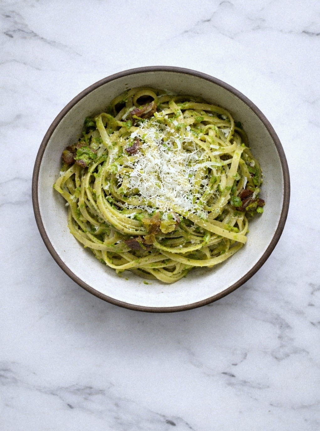 #peapesto bacon and leek #pasta