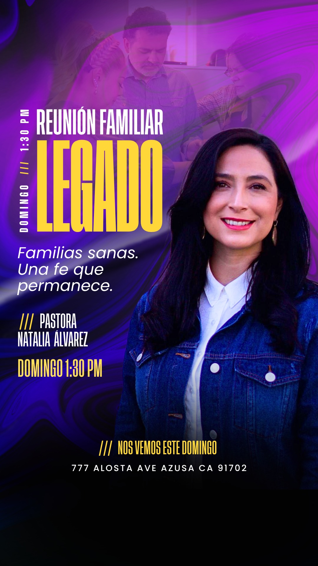 Este domingo 🙌
Servicio de Legado
Un tiempo especial enfocado en lo más importante: tu fe y tu familia.
✨ Familias sanas. Una fe que permanece.
La fe que se construye en el hogar permanece para siempre.
Ven y vive un tiempo de ánimo, conexión y crecimiento espiritual para todas las generaciones 💛
📍 Confraternidad Cristiana Campus Azusa
🕒 1:30 pm
¡Te esperamos con tu familia!
___
This Sunday 🙌
Legacy Service
A special gathering focused on what matters most: your faith and your family.
✨ Healthy families. A faith that remains.
The faith built at home remains forever.
Come and experience a time of encouragement, connection, and spiritual growth for every generation 💛
📍 Confraternidad Cristiana Campus Azusa
🕒 1:30 pm
Bring your family and join us!