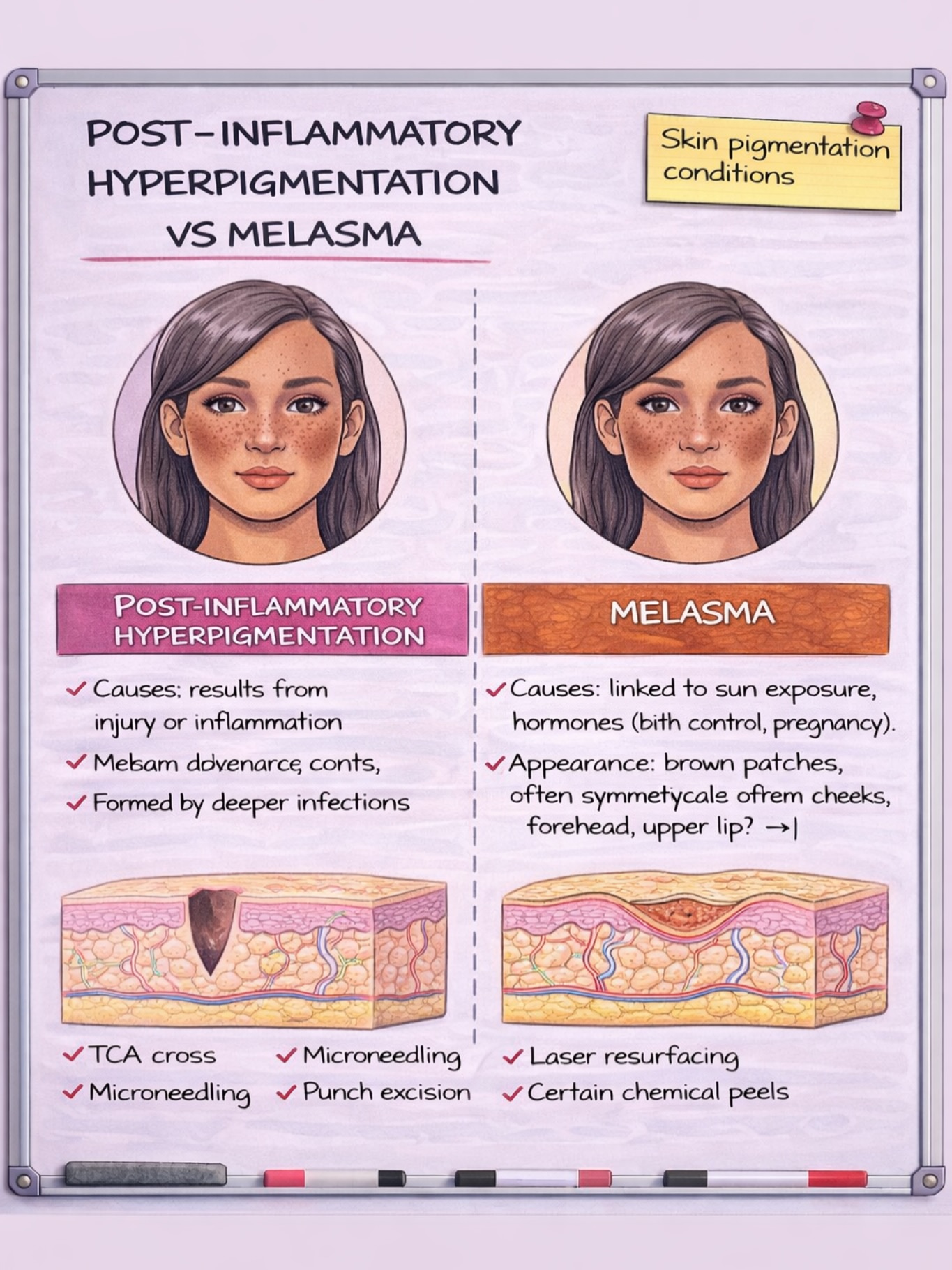 𝗗𝗔𝗥𝗞 𝗦𝗣𝗢𝗧𝗦? 𝗡𝗢𝗧 𝗔𝗟𝗟 𝗣𝗜𝗚𝗠𝗘𝗡𝗧𝗔𝗧𝗜𝗢𝗡 𝗜𝗦 𝗧𝗛𝗘 𝗦𝗔𝗠𝗘. 🎨
Two of the most common pigmentation concerns we treat are Post-Inflammatory Hyperpigmentation (PIH) and Melasma — but they require very different treatment approaches.
𝗣𝗜𝗛 (𝗣𝗼𝘀𝘁-𝗜𝗻𝗳𝗹𝗮𝗺𝗺𝗮𝘁𝗼𝗿𝘆 𝗛𝘆𝗽𝗲𝗿𝗽𝗶𝗴𝗺𝗲𝗻𝘁𝗮𝘁𝗶𝗼𝗻)
Appears after inflammation or trauma to the skin, such as acne, injury, or irritation. These dark marks are left behind after the skin heals.
𝗠𝗲𝗹𝗮𝘀𝗺𝗮
A hormonal and sun-triggered pigmentation disorder that appears as symmetrical patches, most commonly on the cheeks, forehead, and upper lip.
Because melasma is influenced by hormones, UV, and heat, treatment must be approached carefully.
⸻
𝗧𝗿𝗲𝗮𝘁𝗺𝗲𝗻𝘁𝘀 𝗪𝗲 𝗢𝗳𝗳𝗲𝗿 𝗮𝘁 𝗧𝗿𝘂𝘀𝘁 𝗕𝗲𝗮𝘂𝘁𝘆 𝗕𝗮𝗿
✨ PicoSure Pro Laser for advanced pigment correction
✨ Zena Algae Peel to stimulate cellular renewal and target stubborn pigmentation
✨ Brilliant Tone Brightening Protocols to support long-term pigment control
✨ Customized skin treatments based on your skin type and pigmentation pattern
The key to correcting pigmentation is proper diagnosis and a strategic treatment plan.
⸻
📍 Trust Beauty Bar
Where science meets skin correction.
#TrustBeautyBar #PicoSurePro #MelasmaTreatment #Hyperpigmentation #SkinCorrection MedicalAesthetics