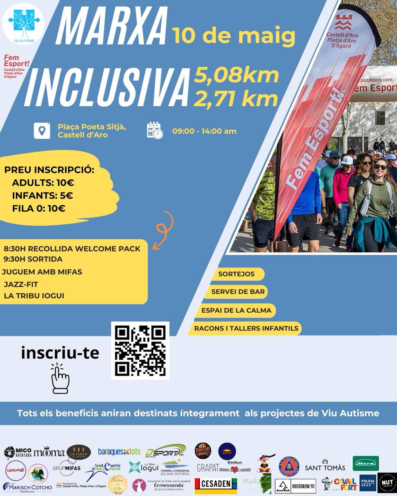 10 de MAIG - MARXA INCLUSIVA💙 Us hi esperem a tots!!🙌
@micoaventura @mooma @laflecapansdelemporda @barraquesxtots @dsport.crono @calidoscopi_jocs
@tritonsvalldaro @grupmifas
@ccbaixemporda @joguines_grapat @bdegustbeer
@ppsparkoficial @santtomasobrador
@meradeprimera @marisch_cotcho
@visitplatjadaro @fempobleambtu
@natalina_angy @femesportscpa @associacio_ermessenda_sca @cesadenclinic @rocodrom_9c @cavallfortedicions @nutdestileria @enrollate_bk @esclatbonpreu_ @spar.espanola