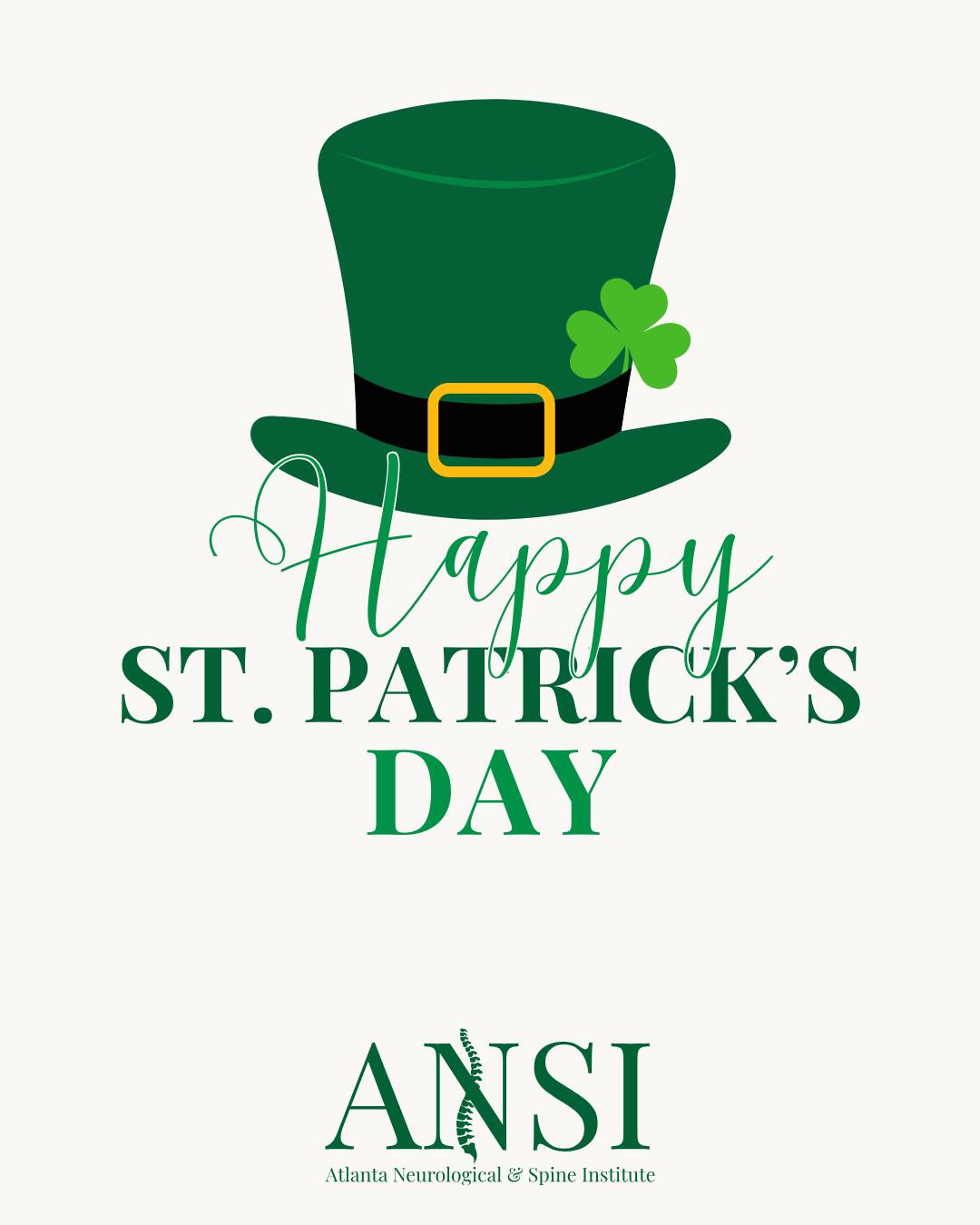 Happy St. Patrick’s Day from all of us at ANSI! ☘️
Today we’re feeling a little extra lucky to care for such an incredible community. Wishing you a safe and healthy holiday filled with joy, laughter, and maybe a touch of green.
.
.
.
#ANSI #AtlantaSpineExperts