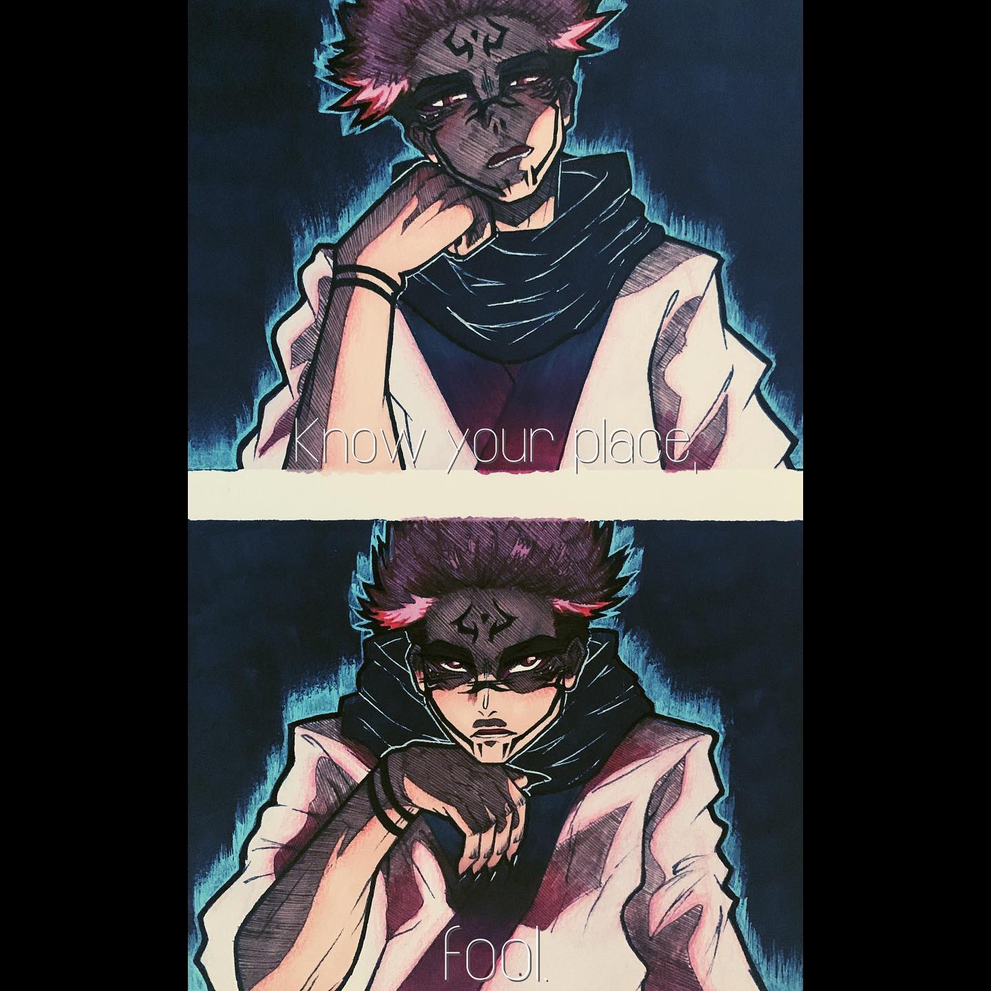 Ryomen Sukuna 👹👀
-
So basically yes.
-
I decided to draw sukuna after my boyfriend @santiabrab0 drew him for me and homie also gave me a lamp/light of him too which I appreciate so much >;3
-
I drew him in one of my favorite scenes, I hope for those that do watch the anime know what scene >;1
-
Also happy late new year and first drawing of the year let’s gooooooo >;D
-
#jjk #jujutsukaisen #sukuna #ryomensukuna #fanart #comic #art #artist #artwork #artistsoninstagram #artgallery #artistsupport #drawing #drawingsketch #sketch #sketchbook #traditionalart #gellyroll #gellyrollmoonlight #artistloftmarkers #fireflyalcoholmarkers #micron #sharpie #sharpieart