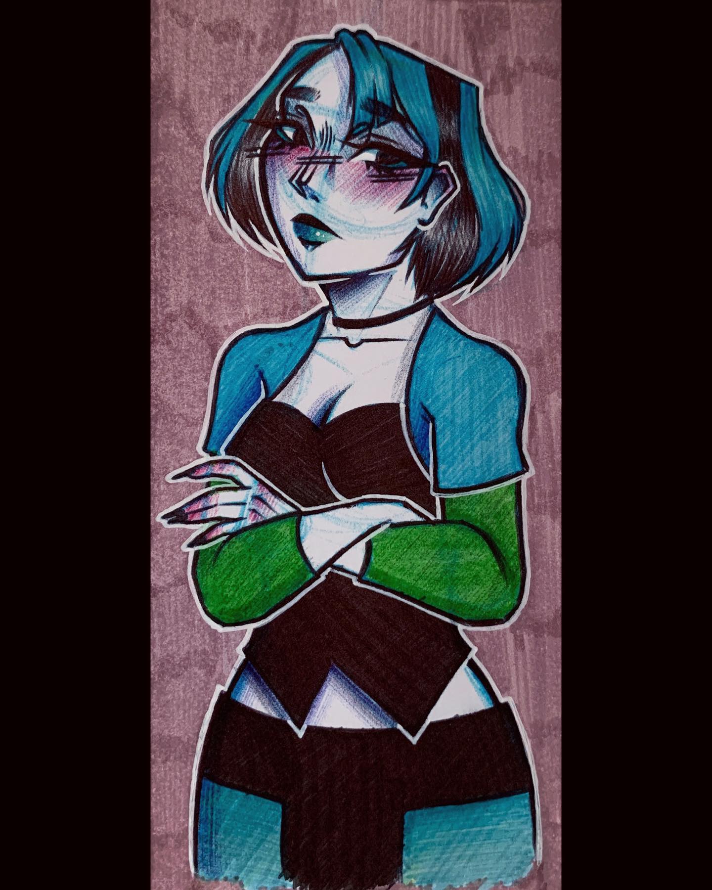 Gwen from Total Drama Island🖤
I think she’s the only character I like idk maybe because I liked her style and was straight forward with others.
-
I only count the first season in my opinion.
-
Dang maybe the goth girls are hittin me. 👉👈
-
Let me know who I could draw next I’m thinking Blackfire from Teen Titans. The old one.
-
#gwentotaldrama #totaldrama #totaldramaisland #totaldramagwen #fanart #art #artistsoninstagram #artist #artwork #artofinstagram #artistsupport #gothgirls #traditionalart #pen #penandink #blue #sketch #sketchbook #gwen #mildliners #highlighter #zebramildliner