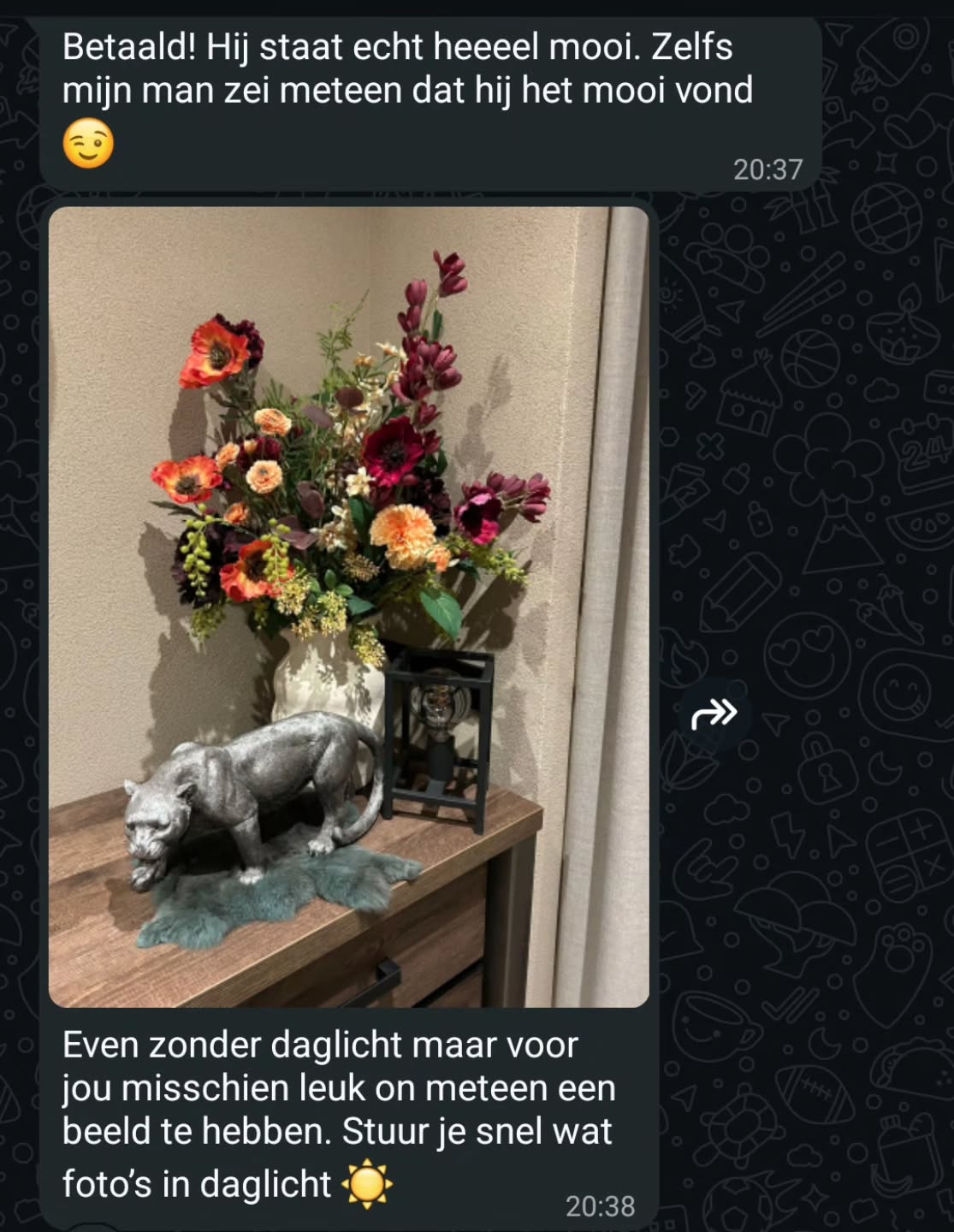 Hier doe je het toch allemaal voor! Heerlijk om mensen blij de deur uit te zien lopen. En hoe leuk is het om meteen een foto te ontvangen🥰 #zijdenbloemen#tevredenklant#kleurrijk#geniet#zelfsamenstellen