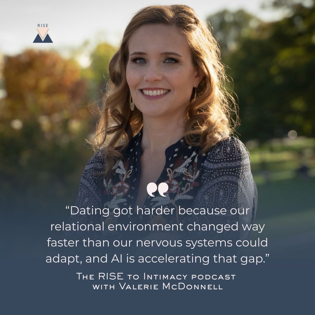 Dating didn’t get hard because there are no good people left.
It got harder because our relational environment changed faster than our nervous systems could adapt, and AI is accelerating that gap.
In Episode 10 of The RISE to Intimacy Podcast, I break down how AI is quietly shaping who you see, who you don’t, and how attraction is being rewired without you even realizing it.
Plus - why the real dating crisis isn’t about feminism, the manosphere, or apps.
🎙️ Listen now on Apple, Spotify, or your favorite podcast platform.
#risetointimacy #moderndating #AIrelationships #datingadvice #rvatherapist