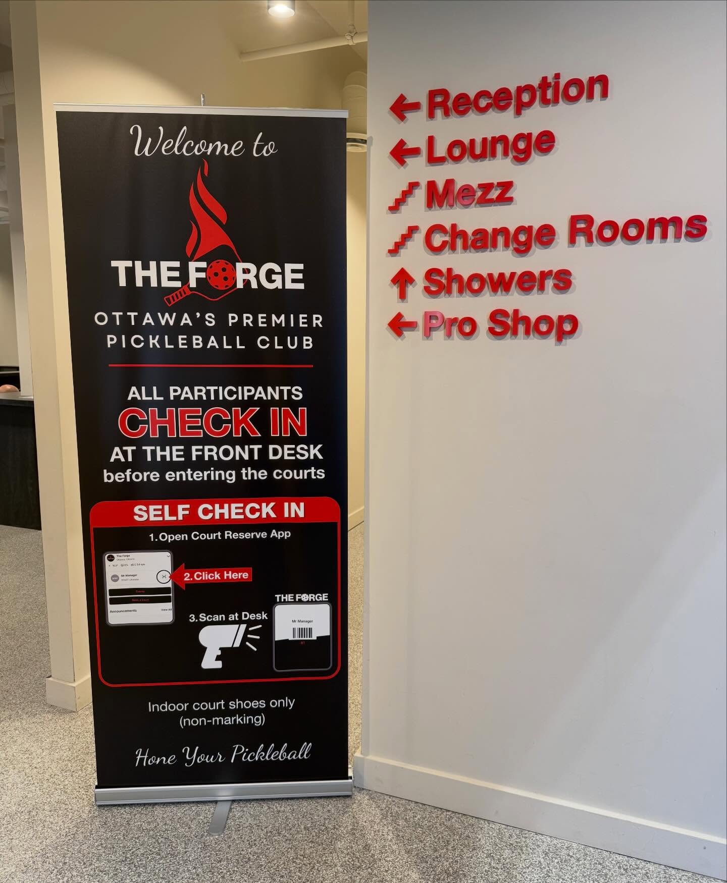 Up-tiering our signage at the club: a sleek new amenity directional directory, Welcome sign to help you check-in and the court rules/policy banner all ready to elevate your experience at The Forge!
#ottawapickup #ottawapickleball #homeyourpickleball #theforgepb #thecadillac 🔥