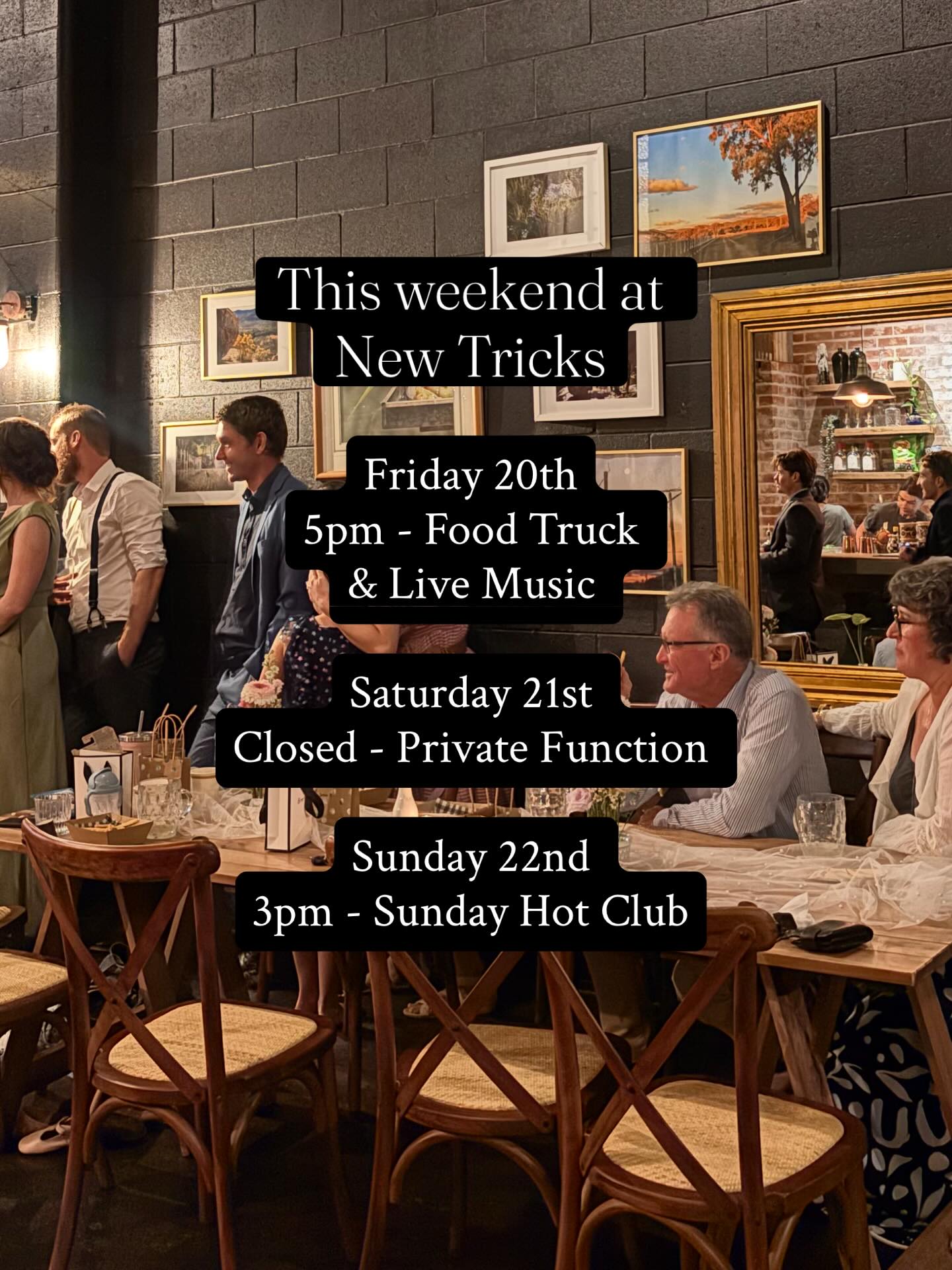 Join us this Friday night for live music & food from 5pm 🍻 Don’t forget to get your tickets to @sundayhotclub (link in bio). See you there!