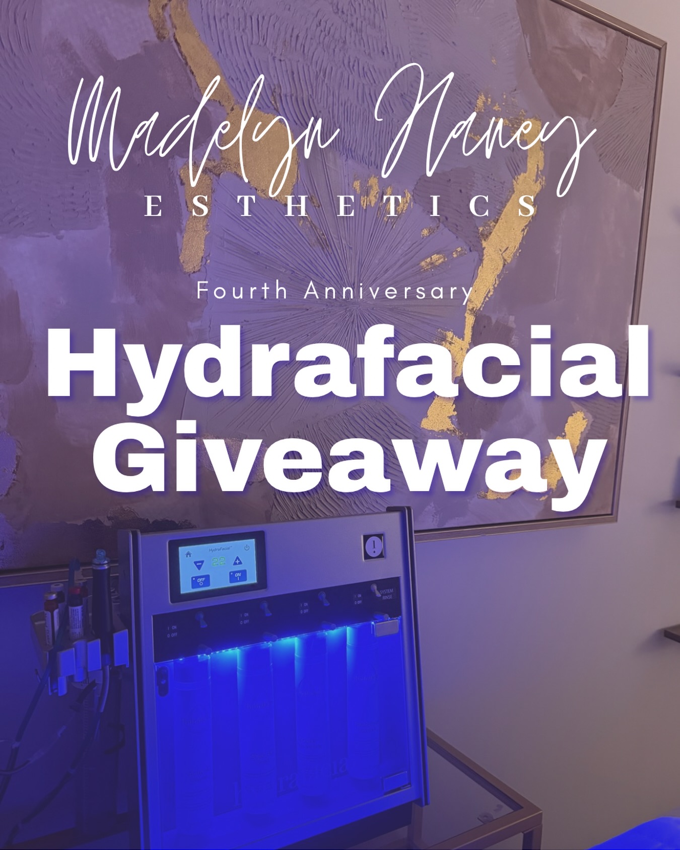 Celebrating 4 years of Madelyn Haney Esthetics with my annual Hydrafacial Giveaway🩵
One lucky winner will receive Madelyn’s Hydrafacial, a 90 minute results driven treatment designed to deeply cleanse, exfoliate, hydrate, and restore the skin while delivering that signature glow.
This experience includes
• Dermaplane
• Brow wax
• Personalized skin analysis
• custom Hydrafacial treatment
• Concern targeting booster
• Lymphatic detox drainage
• LED light therapy
• Relaxing scalp massage
To enter
• Follow @madelynhaneyesthetics
• Like this post
• Tag 3 friends in the comments
• Share this post to your story
Winner will be announced March 31st🍀