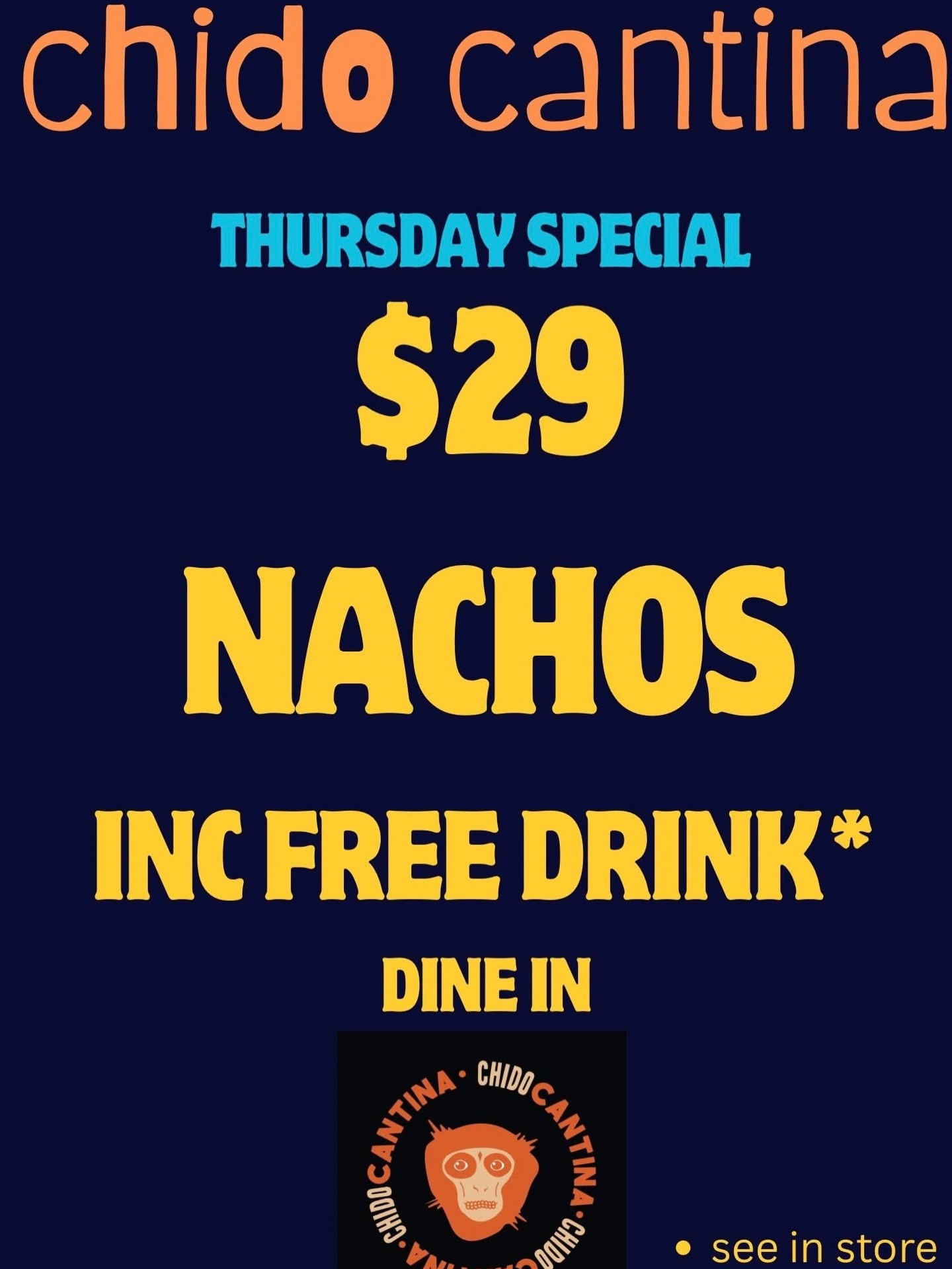 Join us for Nacho Night!
Thursday evenings from 5pm.
Enjoy a delicious serving of nachos (beef, chicken or vegetarian) plus a drink of choice 🔥
