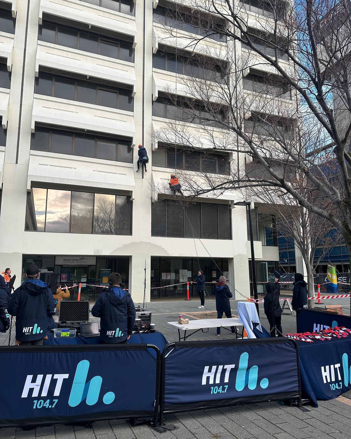 A massive shout out to all involved with this morning’s #Nedandjosh face your fears for #pegasusridingforthedisabled. A big congratulations to Ned and Josh from Hit 104.7 for facing their fears and abseiling down Lovett Tower! Thank you to all our staff from #ropeaccessengineering for your amazing efforts. #wearecbr